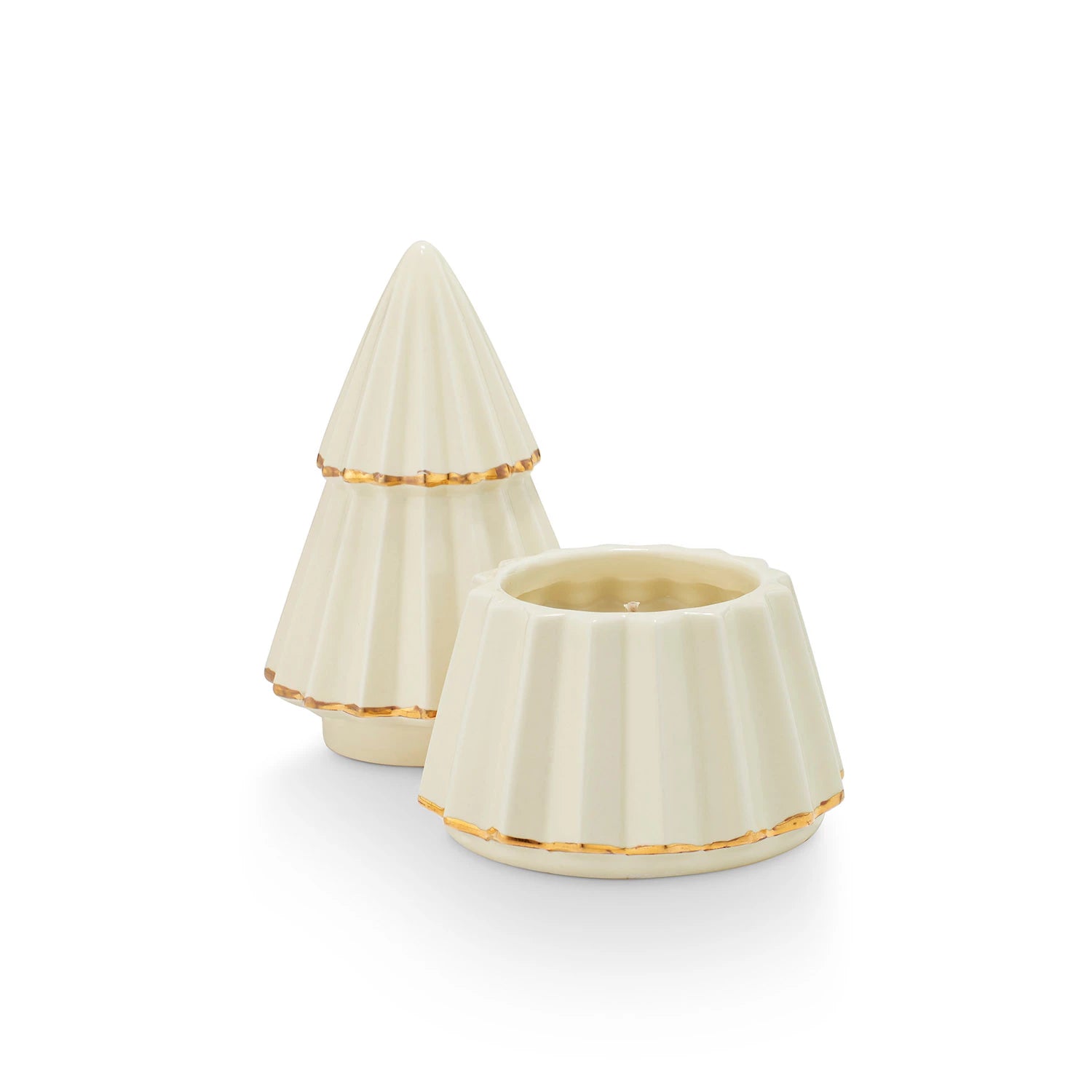 Cozy Cashmere Gilded Tree Ceramic Candle