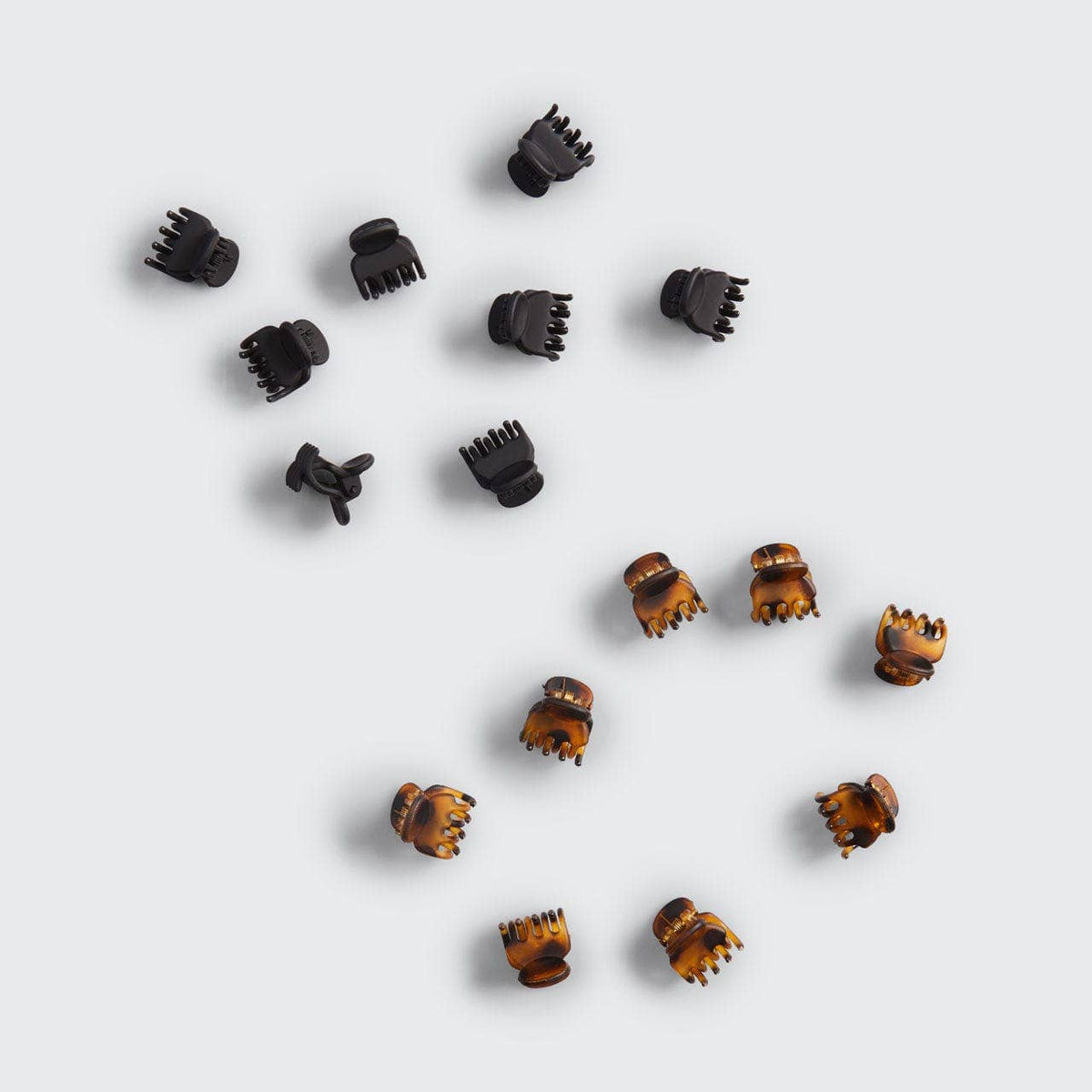 KITSCH - Recycled Plastic Micro Classic Claw Clips 16pc Set - Black & Tort