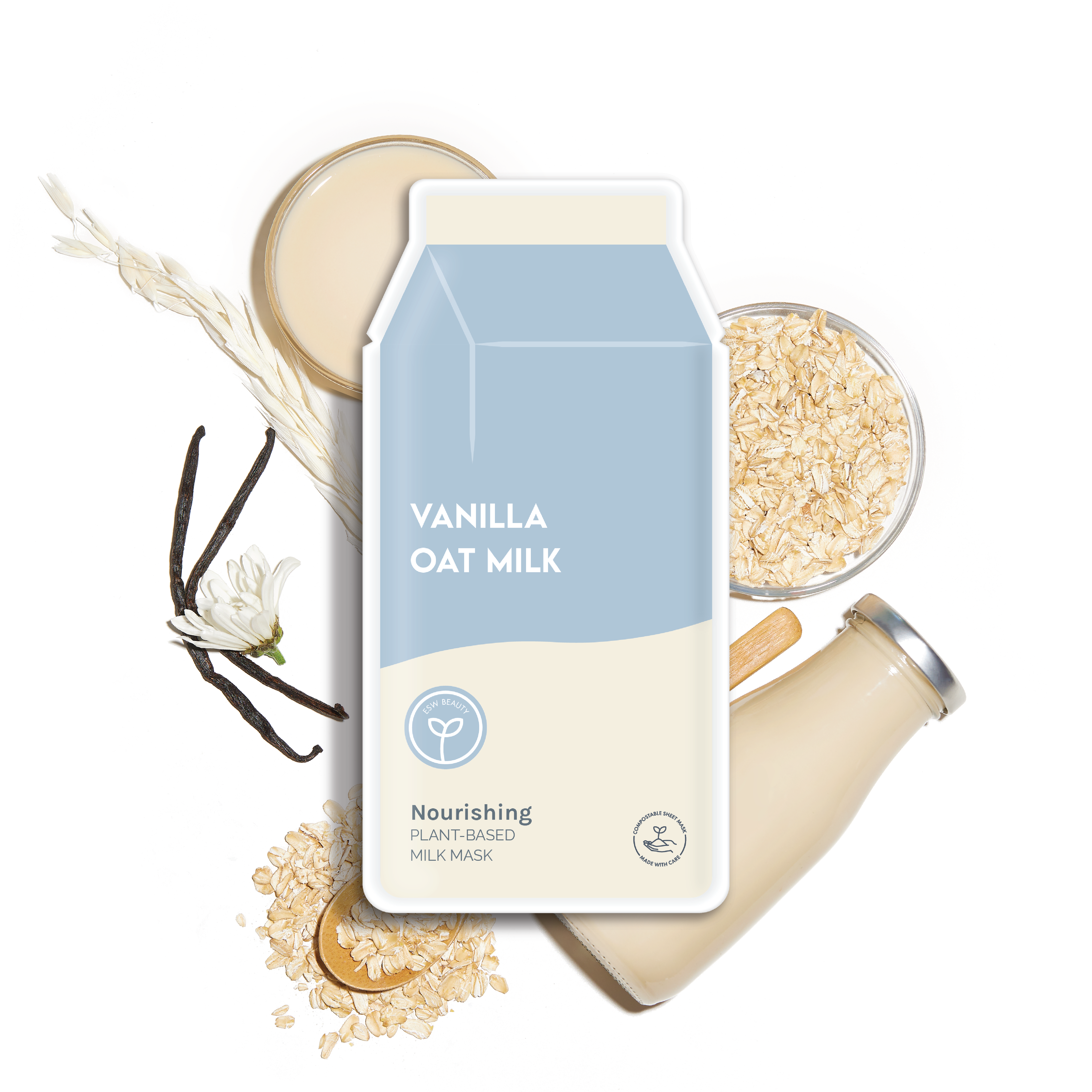 ESW BEAUTY - Vanilla Oat Milk Nourishing Plant-Based Milk Sheet Mask