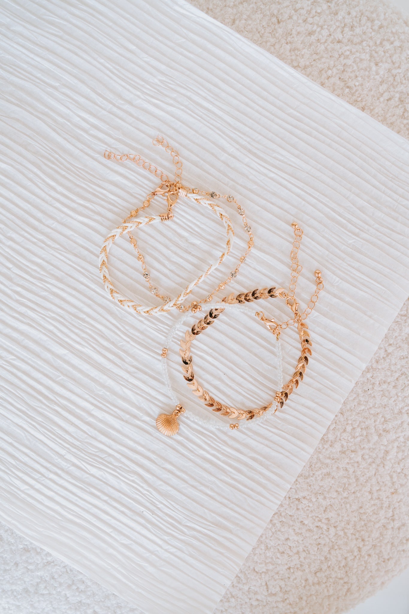 On Beach Time Anklet Set