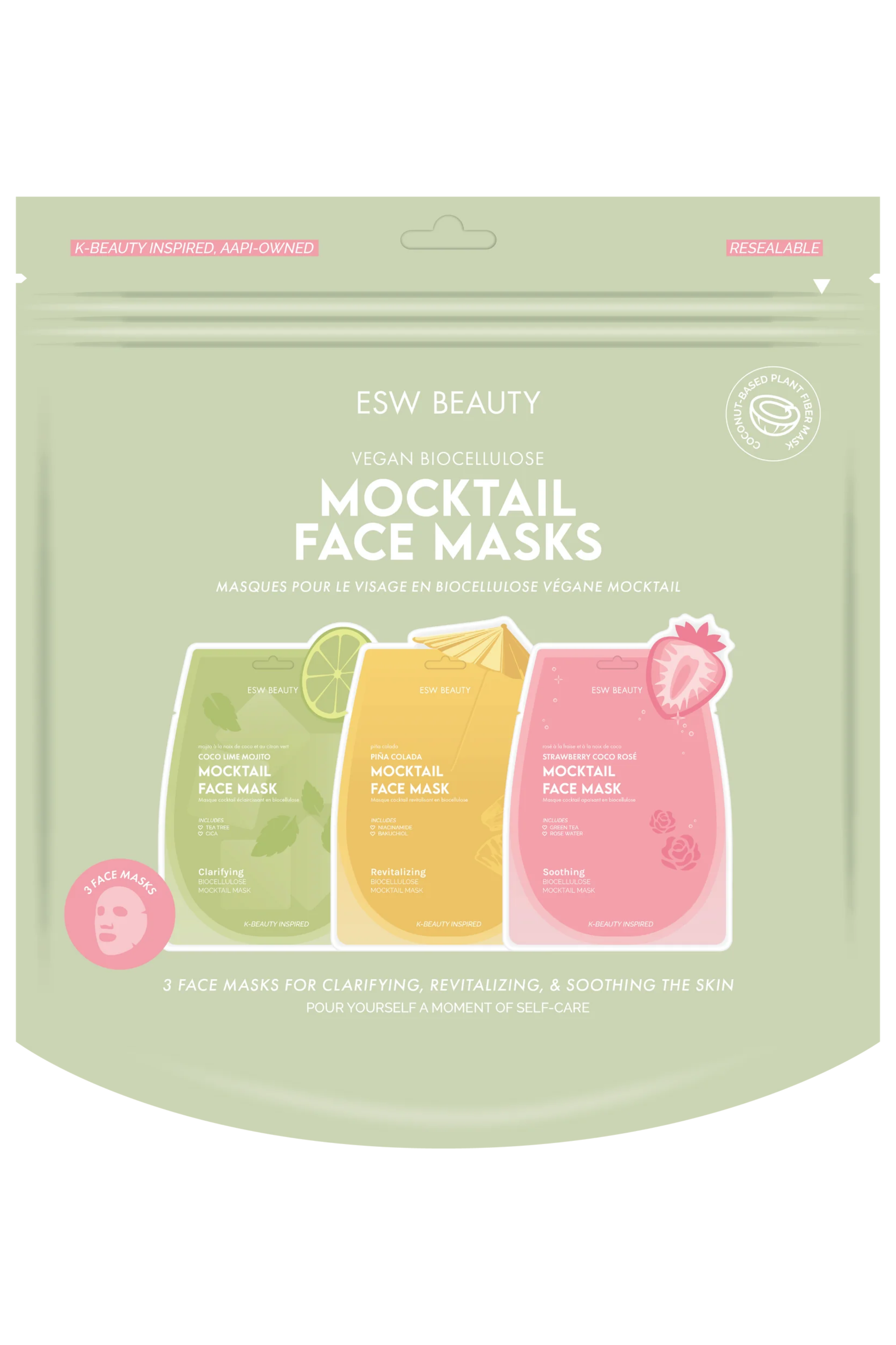 ESW BEAUTY - Mocktail Biocellulose Face Mask Set