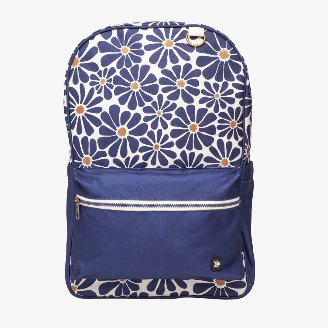 Navy Blue Patterned Backpack Blue Floral Backpack, Girl main image 4