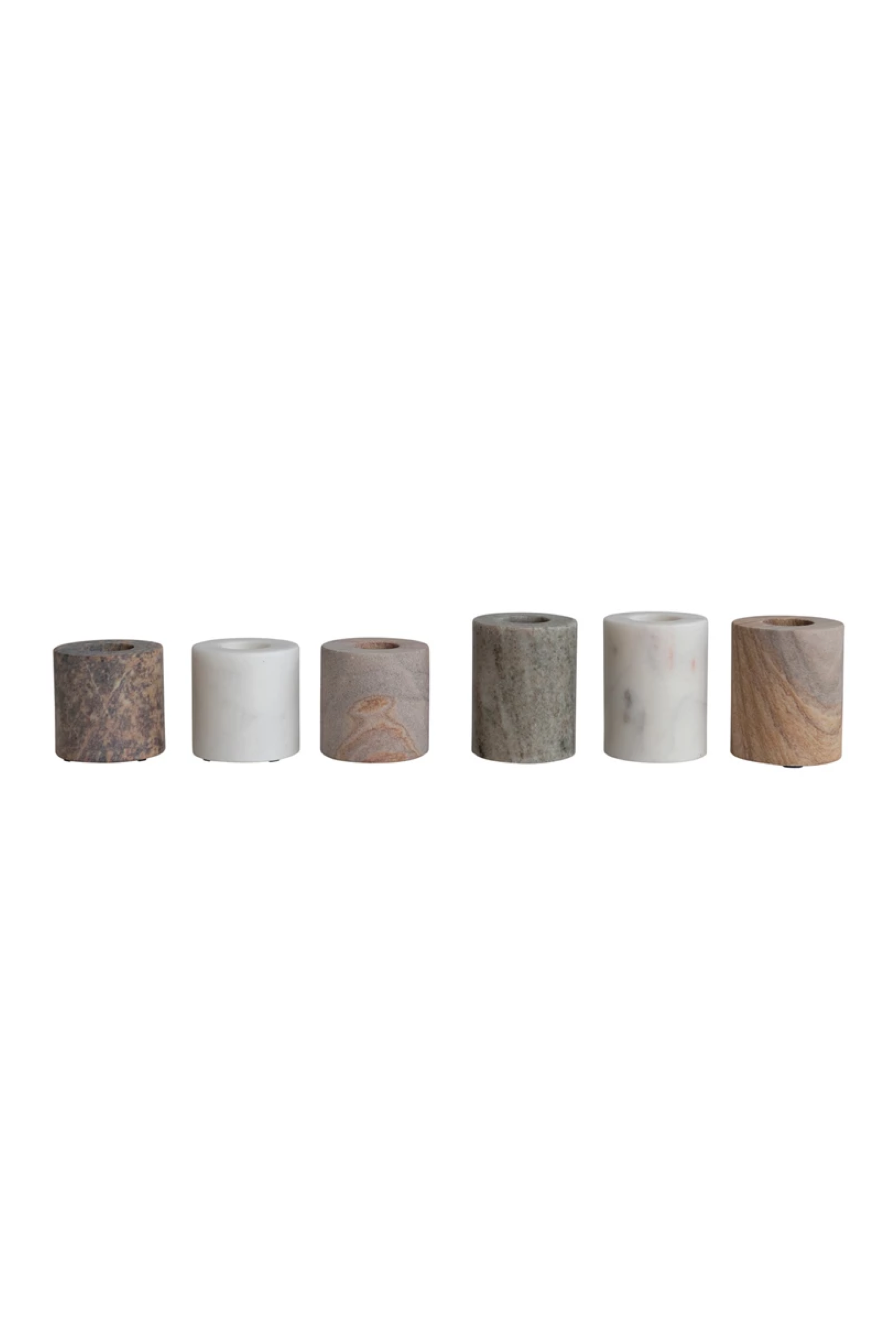 Marble Taper Holders - Set Of 6