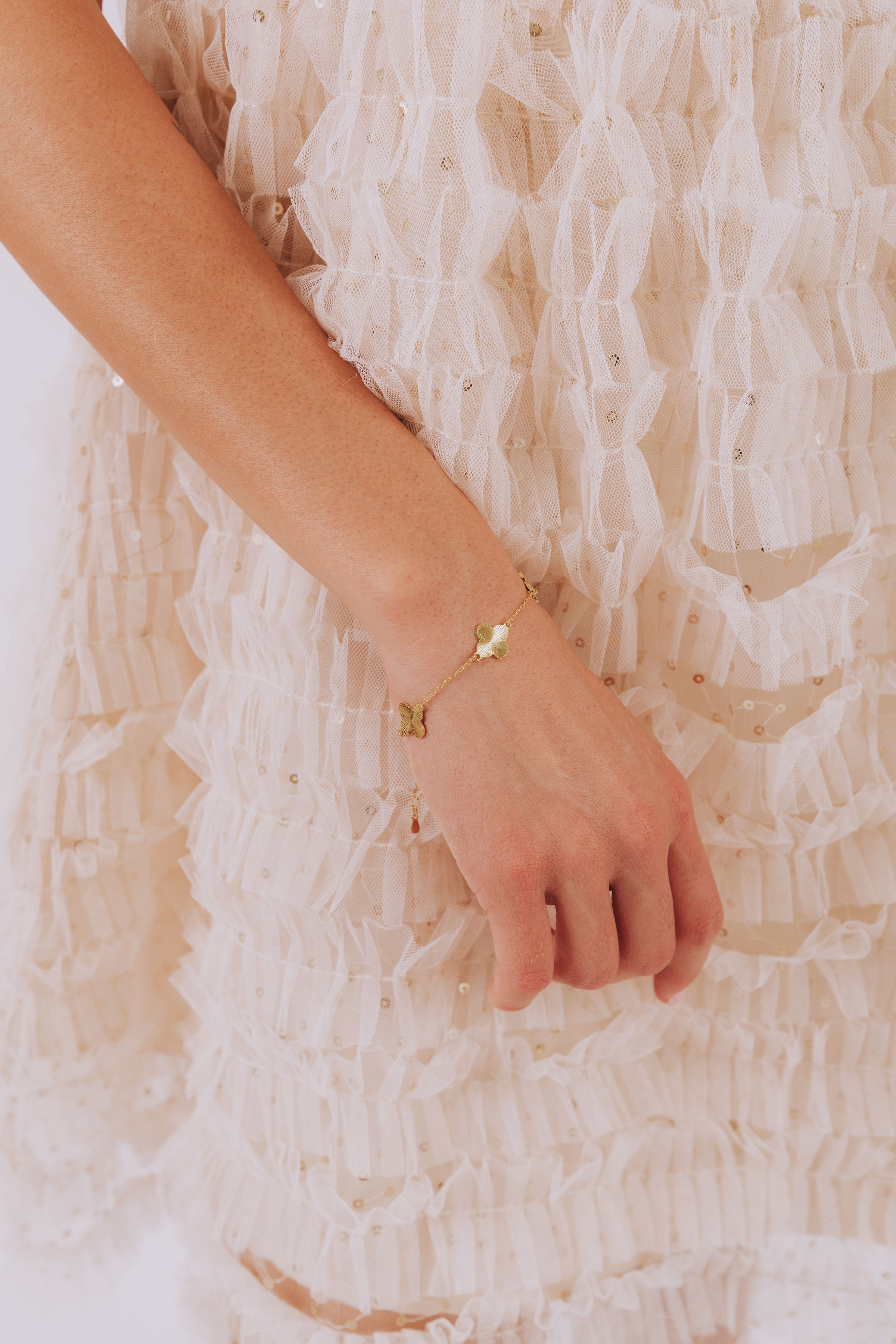 Frolicking In Flowers Bracelet - 18K Gold Plated