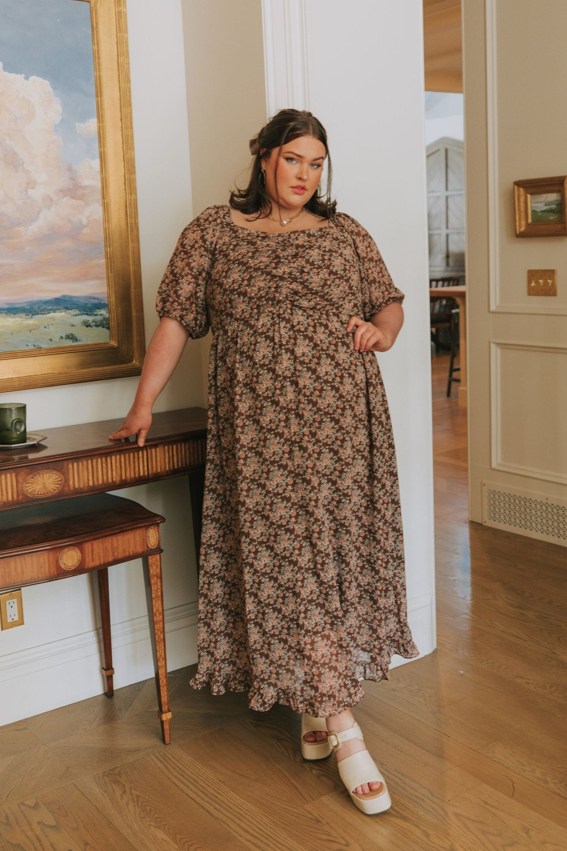 PLUS SIZE - Beauty And Grace Dress 2X / Dark Brown PLUS SIZE - Beauty And Grace Dress 2X / Dark Brown