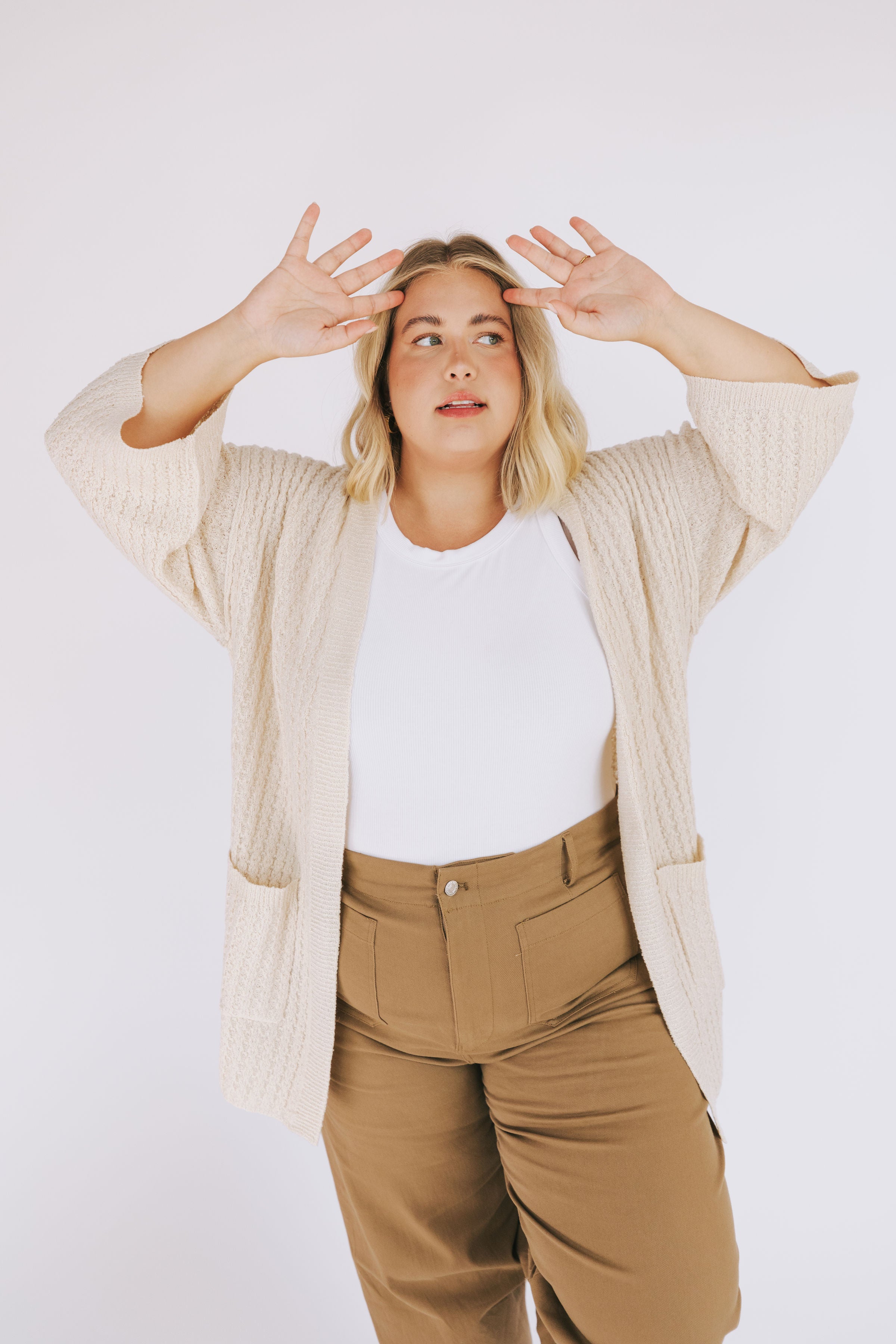 PLUS SIZE - On The Fence Cardigan