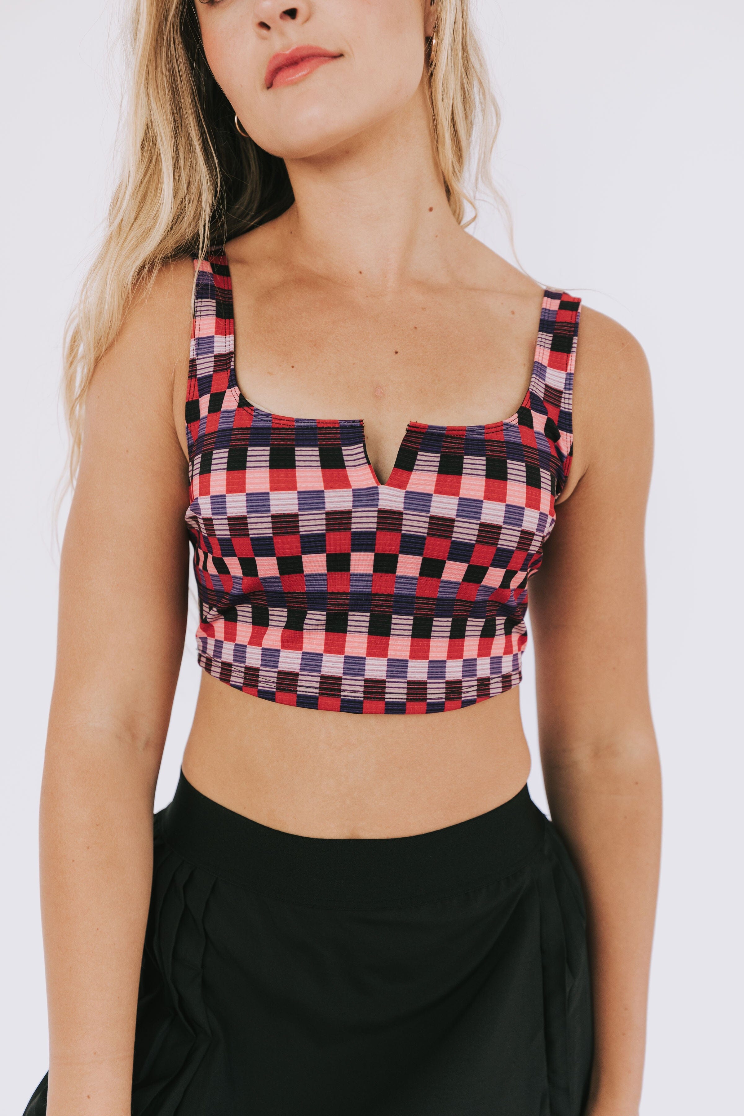 FREE PEOPLE - Ashford Lose Control Bra by Free People in Checker