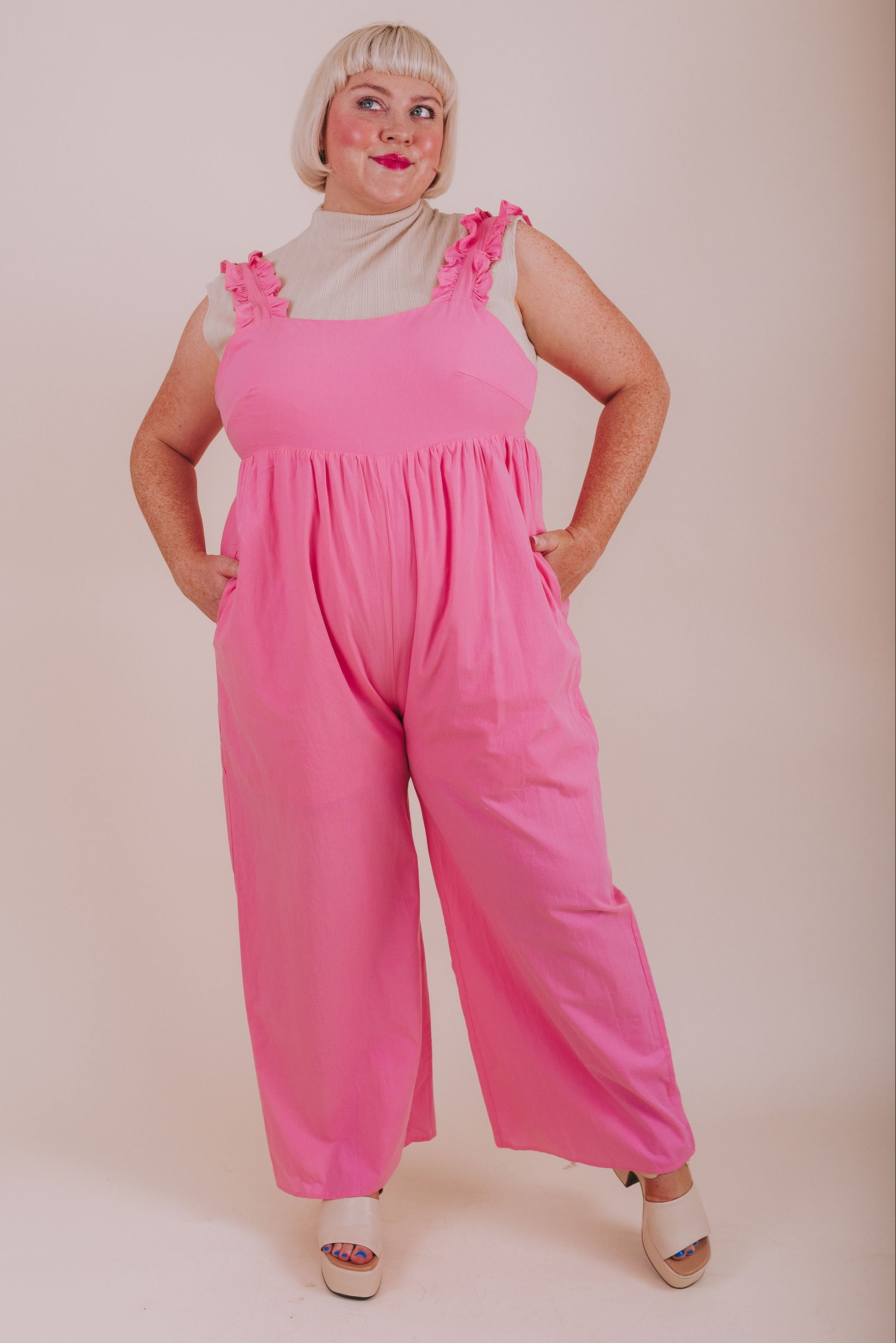 PLUS SIZE - Pretty In Pink Jumpsuit