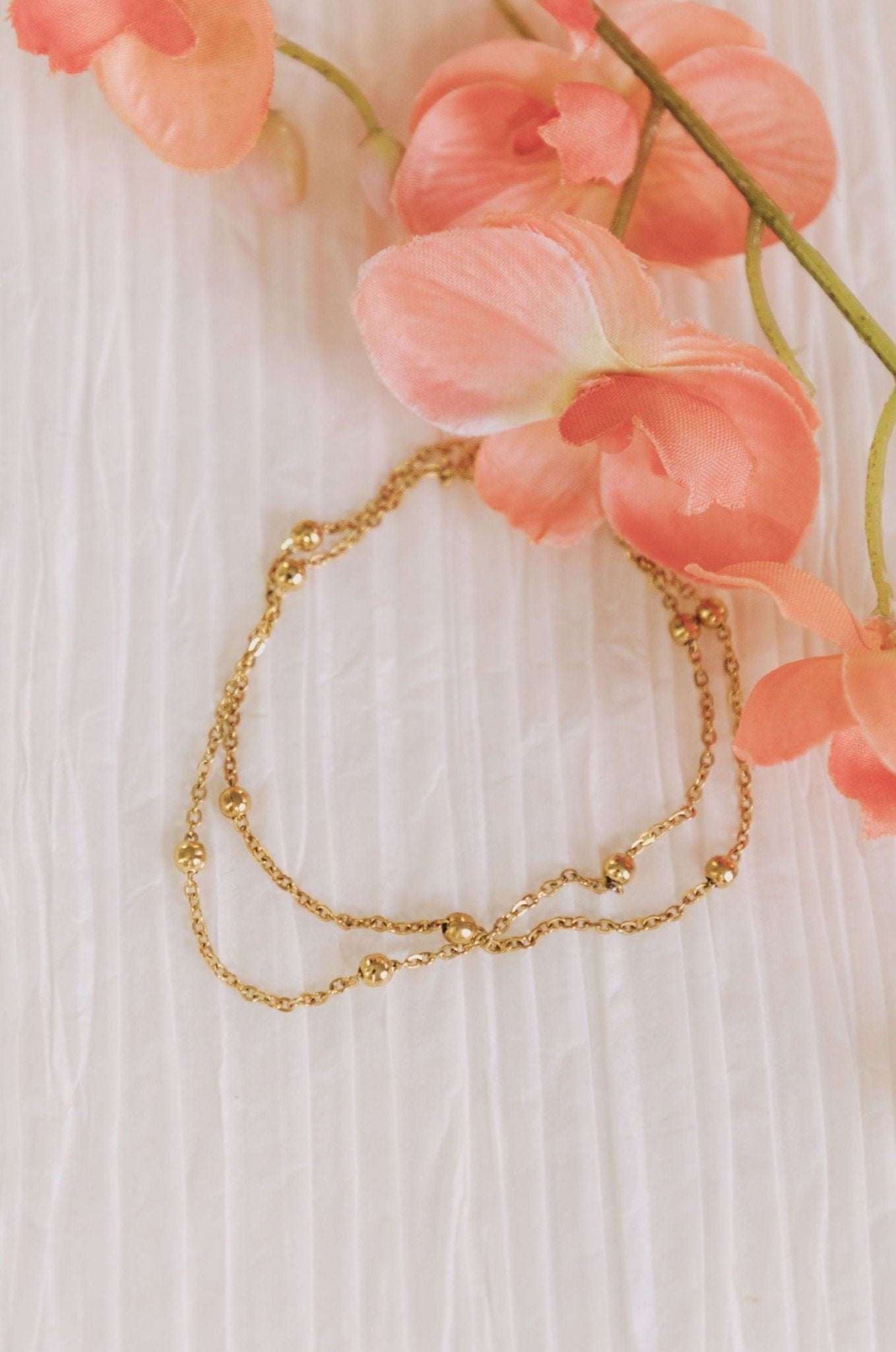 Layered Gold Beaded Bracelet Gold