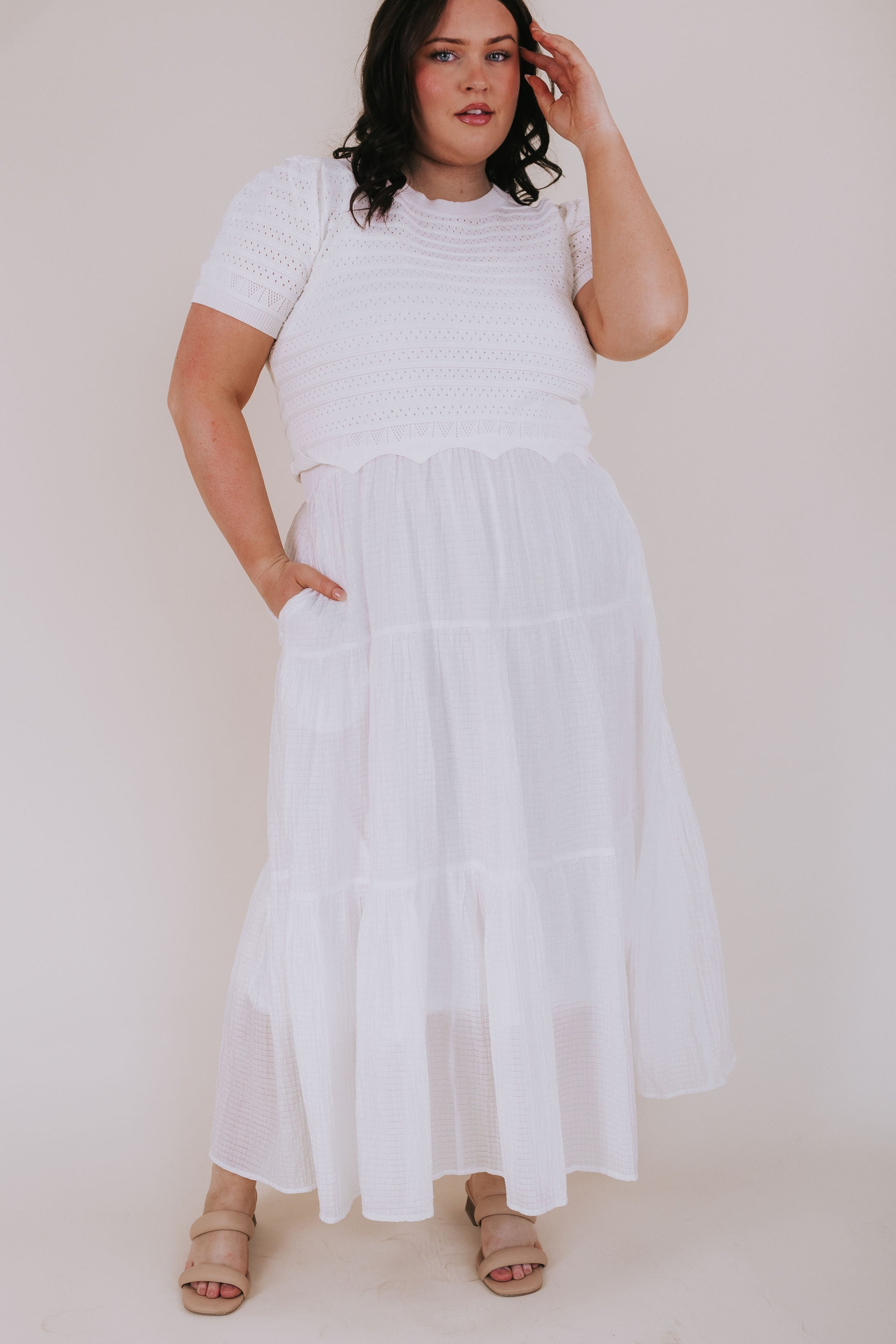 PLUS SIZE - White Out Dress