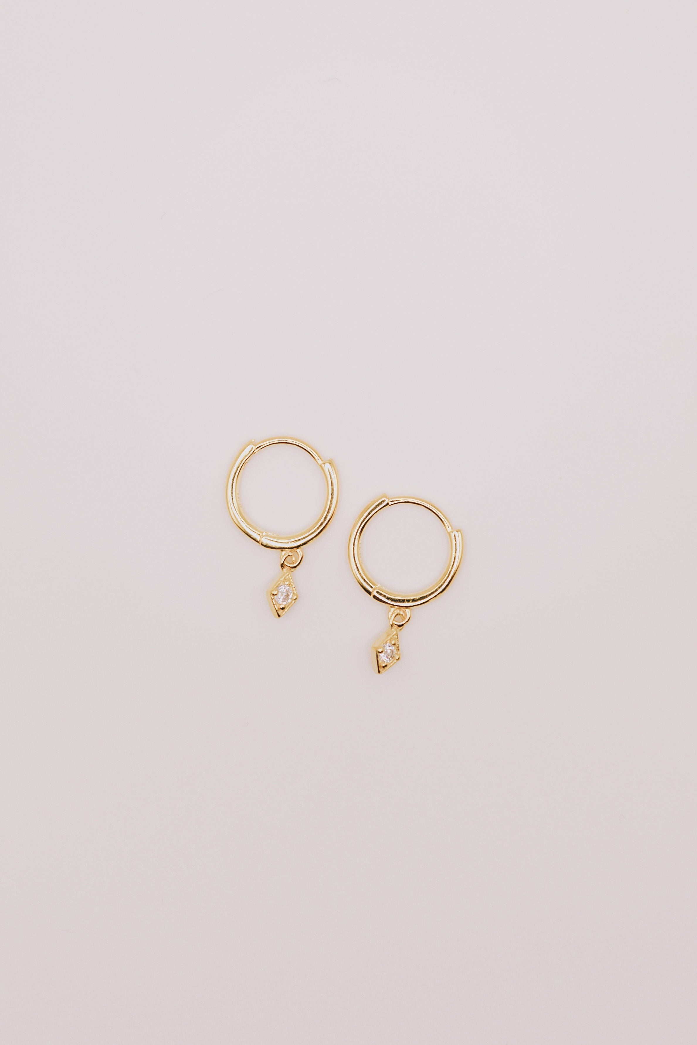 Radiant Rhombus Diamond Hoop Earrings