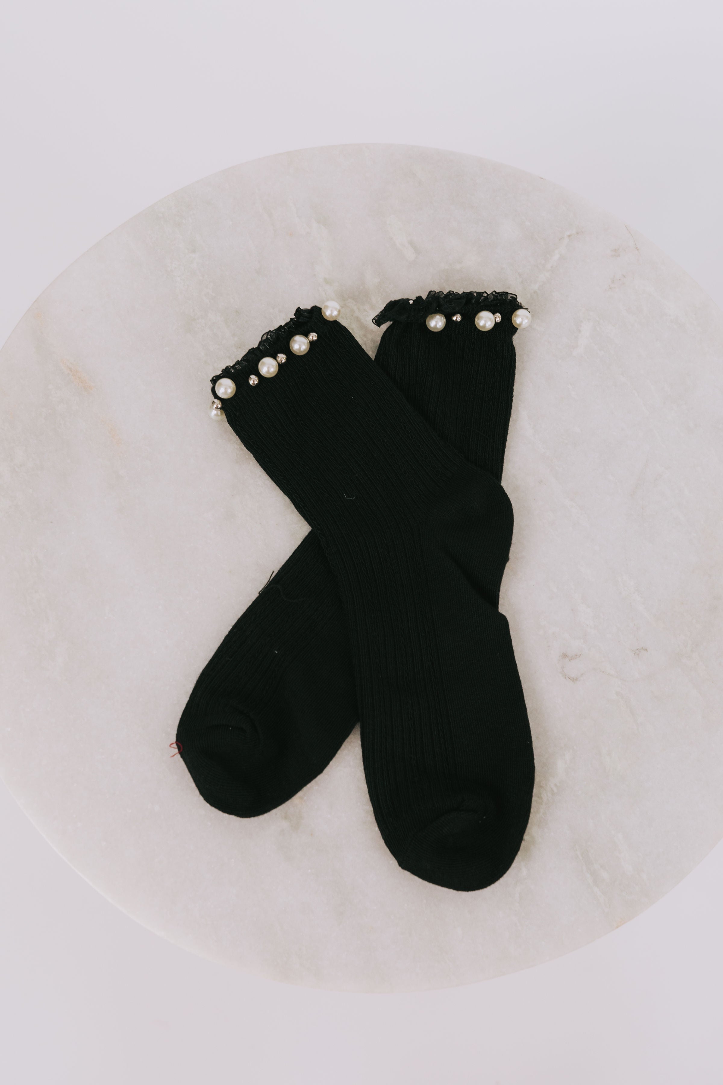 Pearl Trimmed Steps Socks
