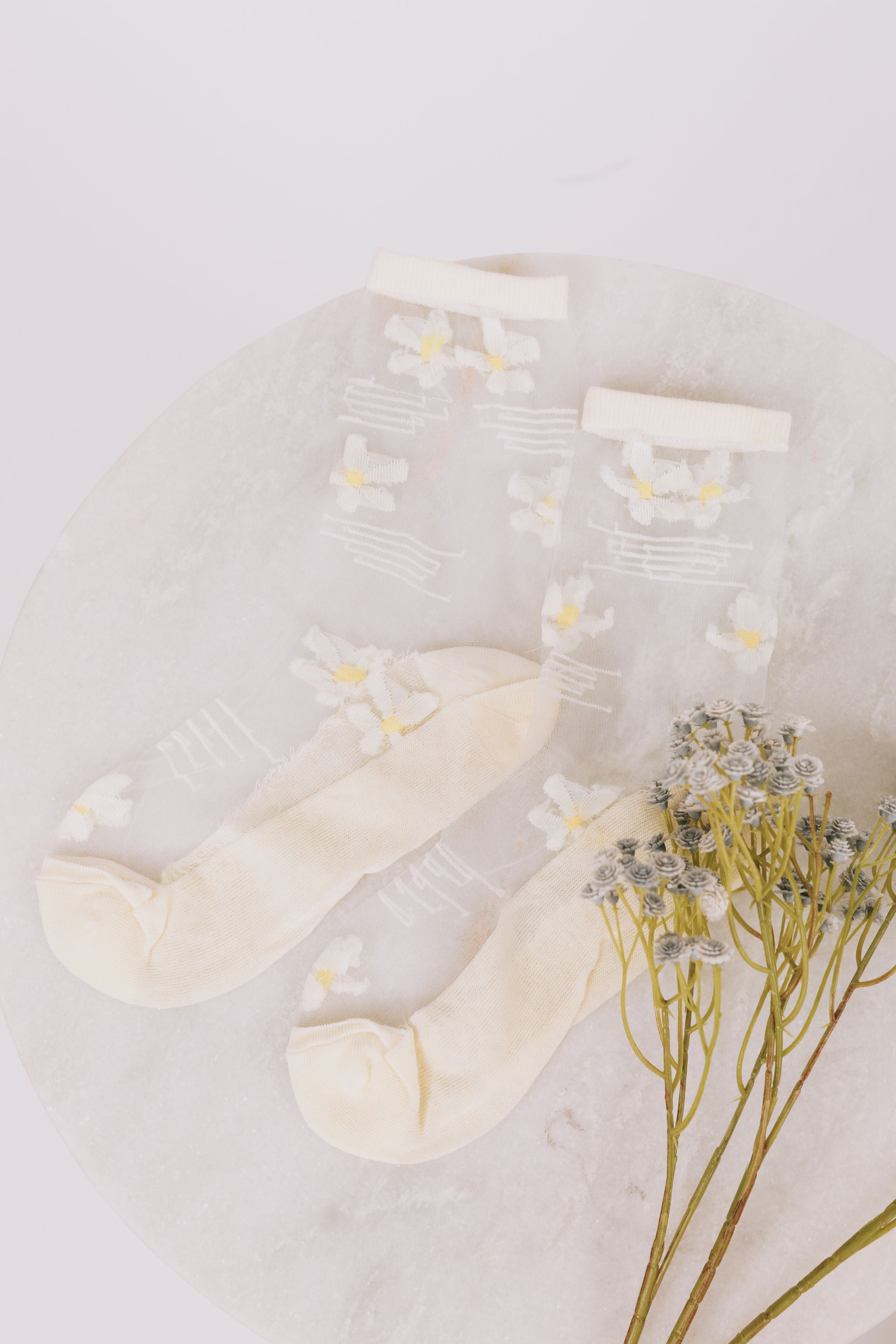 Fairy Garden Socks - 5 Patterns! Yellow Flowers