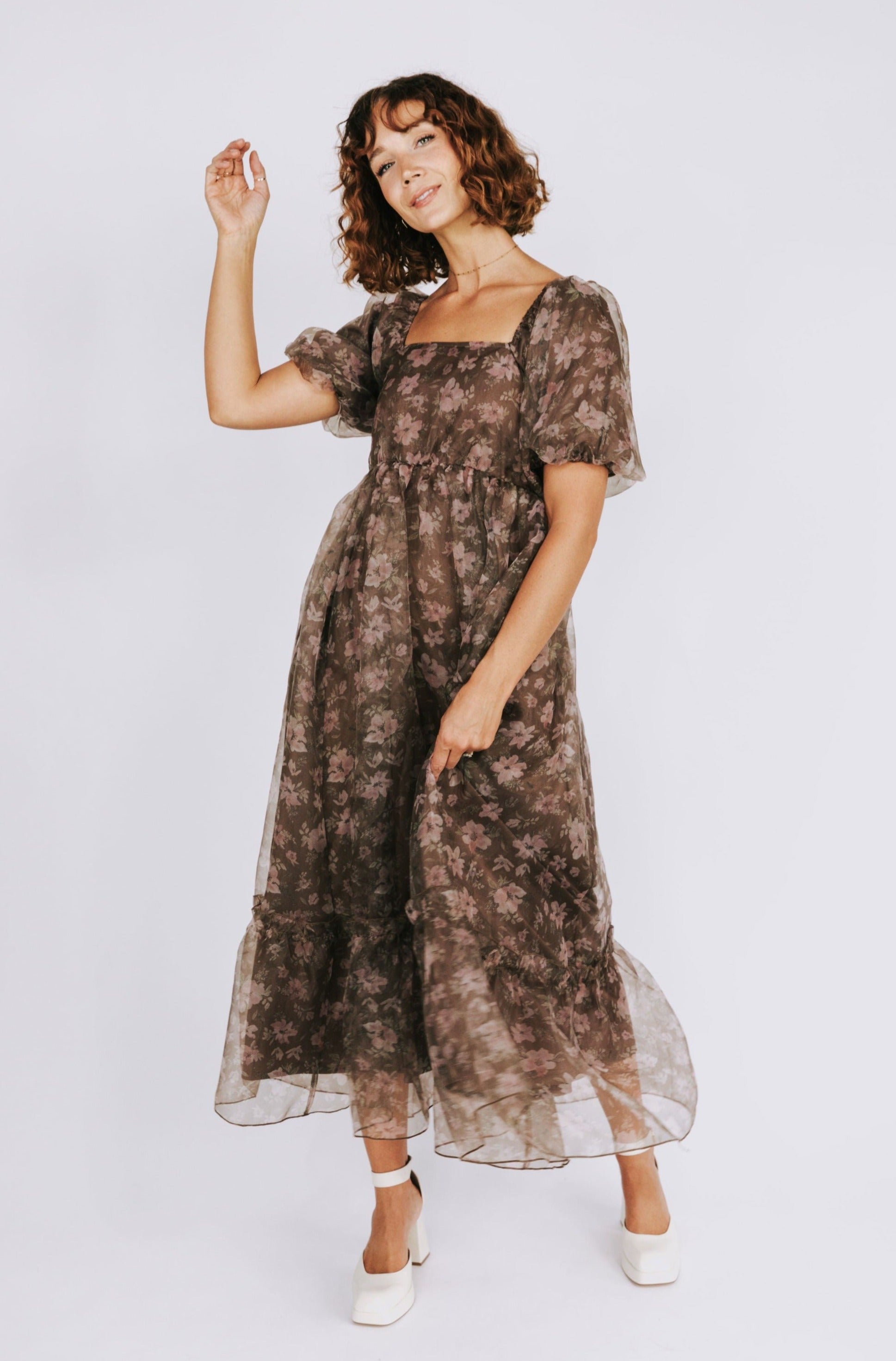 ONE LOVED BABE - Mocha Meadow Dress