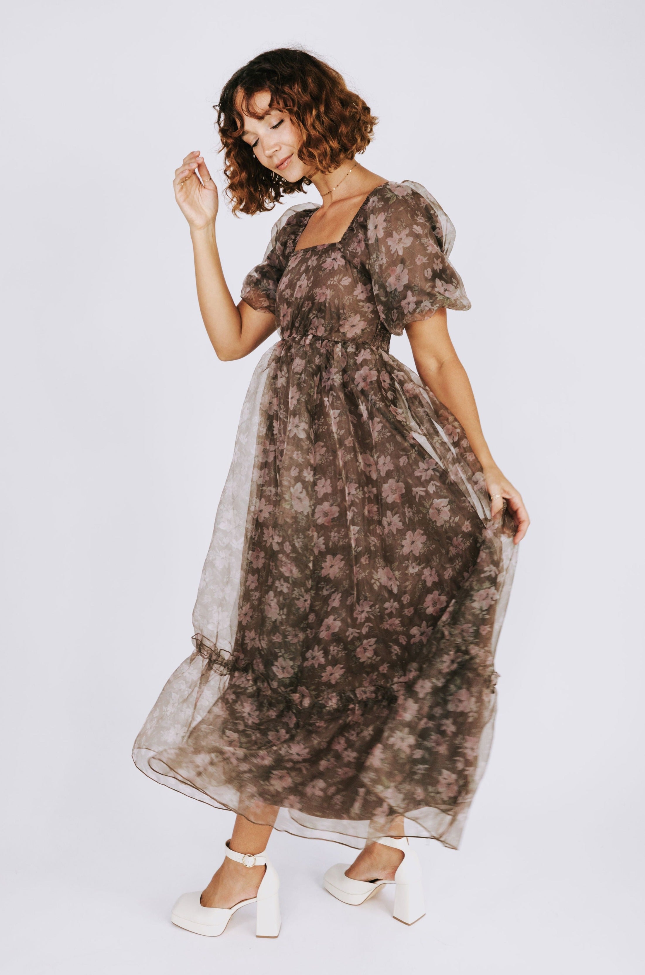EXCLUSIVE - Mocha Meadow Dress