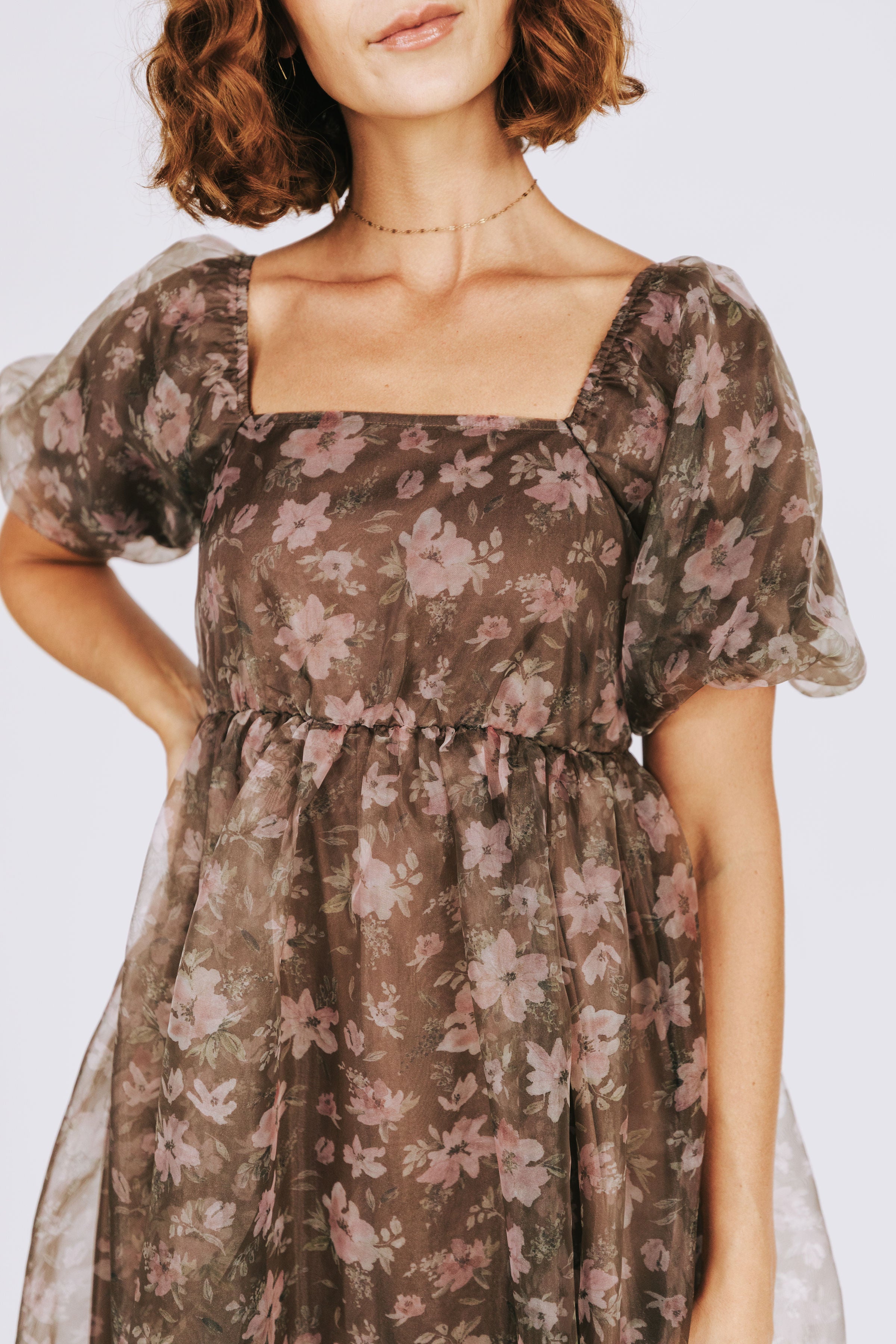 ONE LOVED BABE - Mocha Meadow Dress