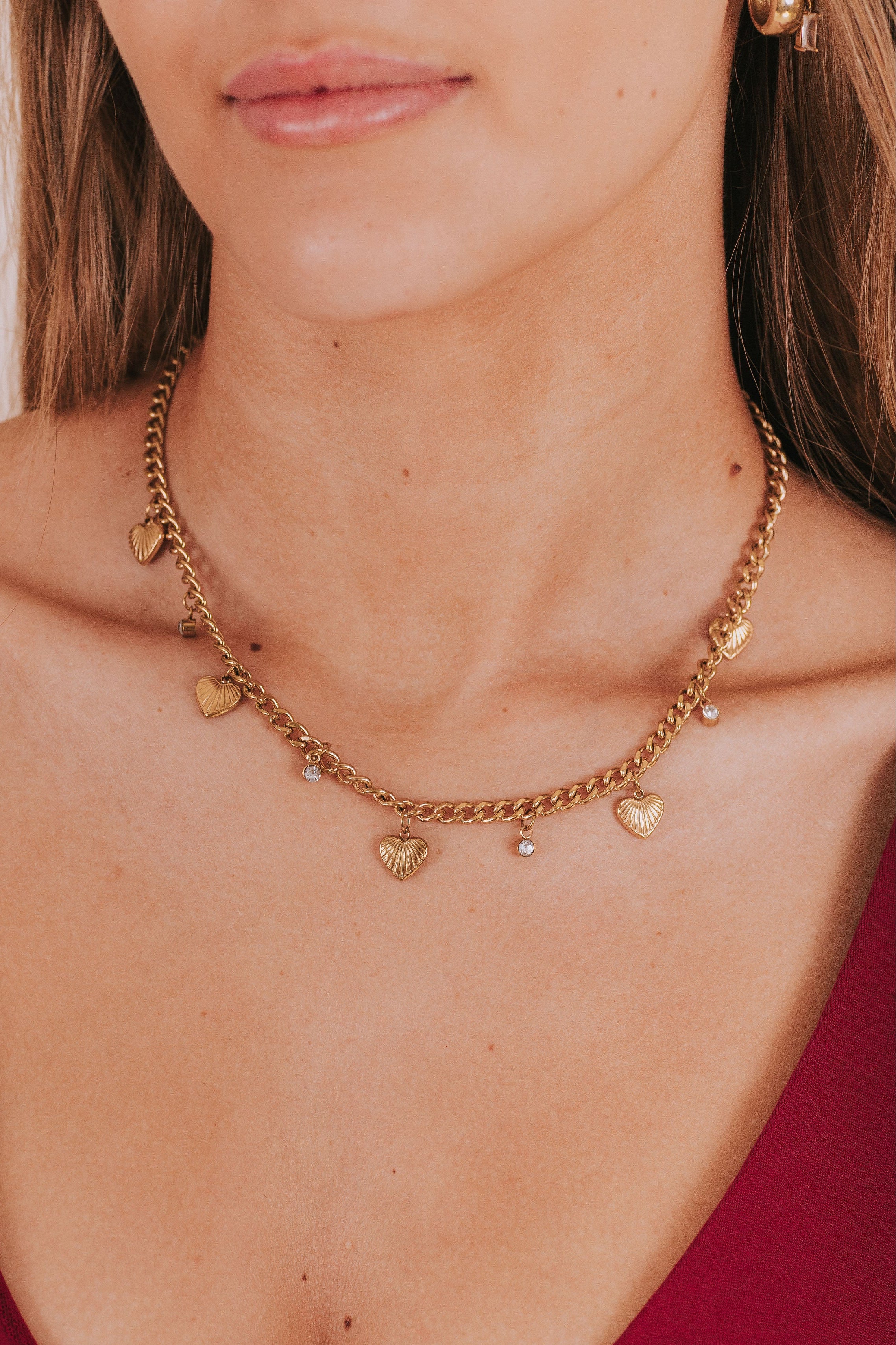 Stealing Hearts Necklace - 18K Gold Plated