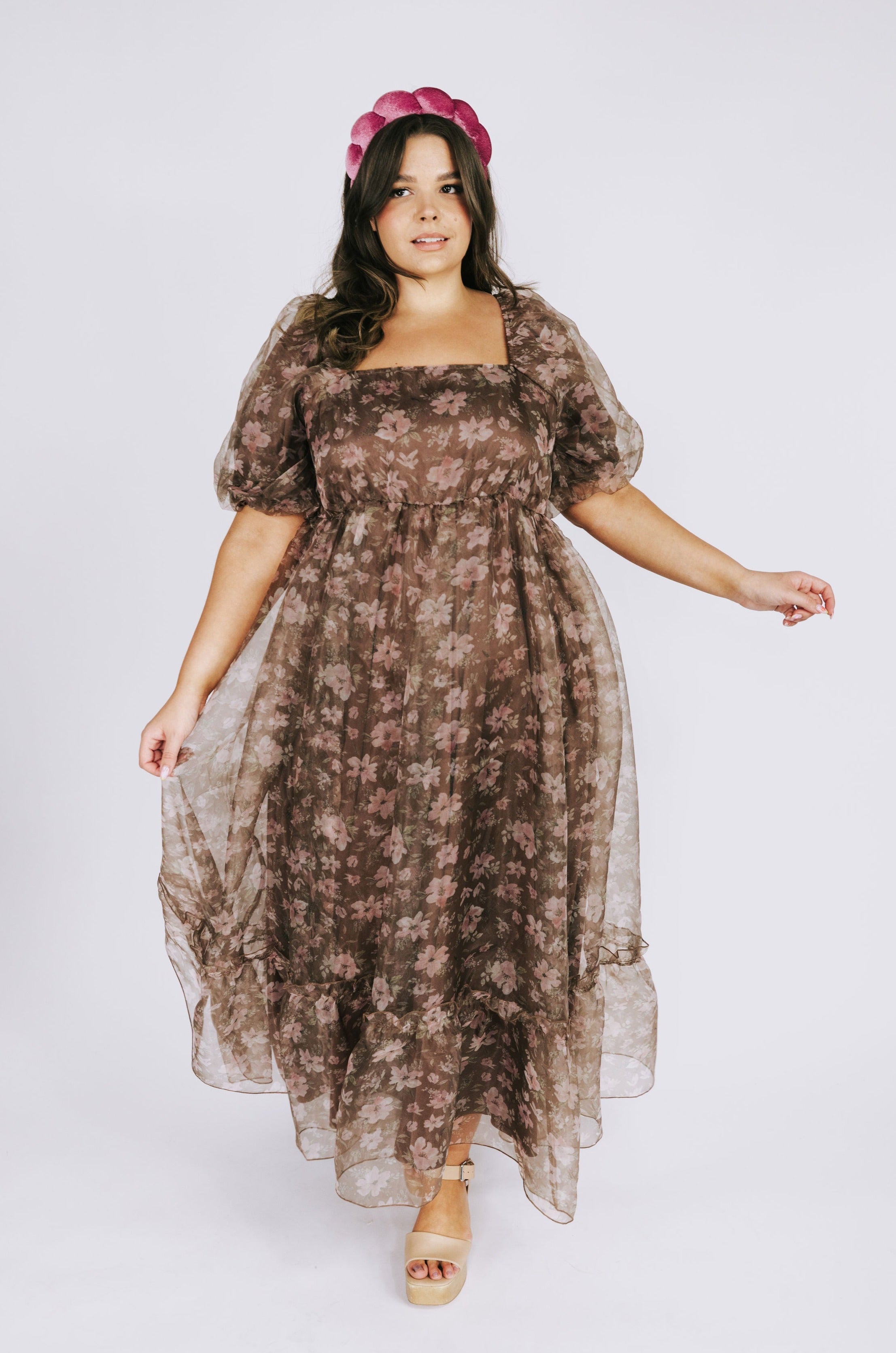 ONE LOVED BABE - Mocha Meadow Dress