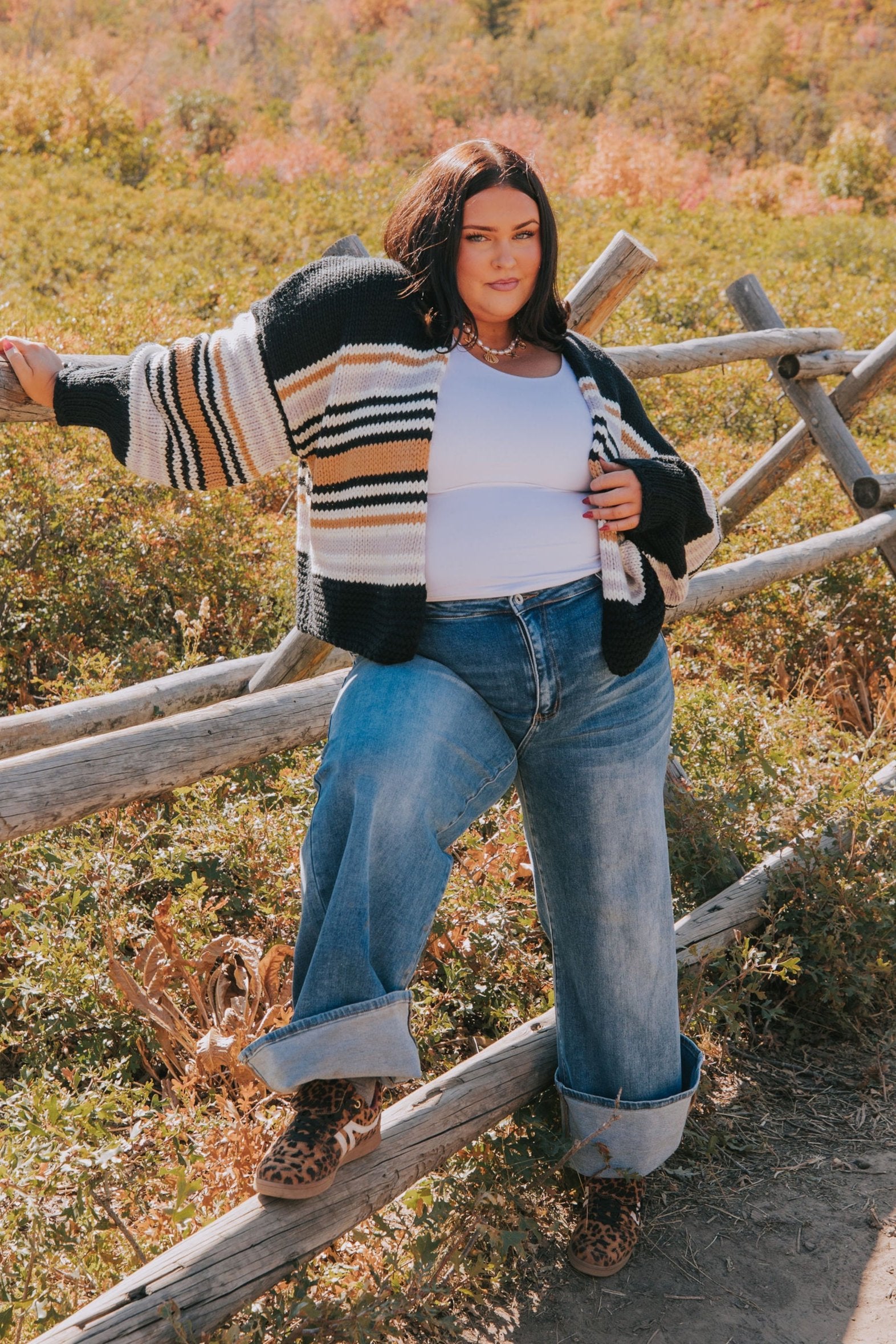 PLUS SIZE - Two Faced Cardigan