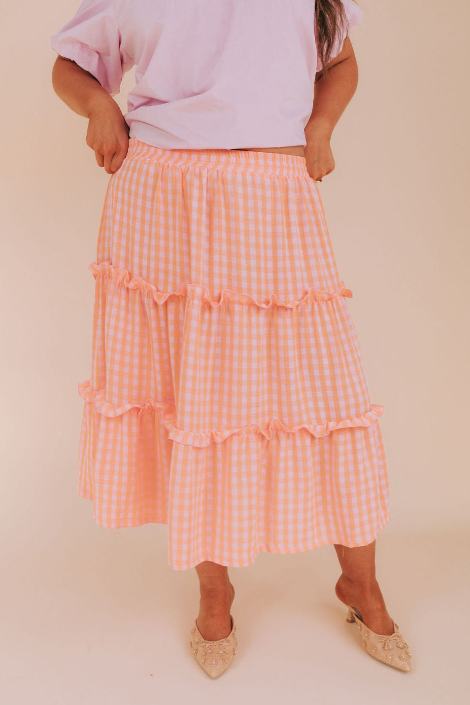 PLUS SIZE - Terracotta Twist Skirt