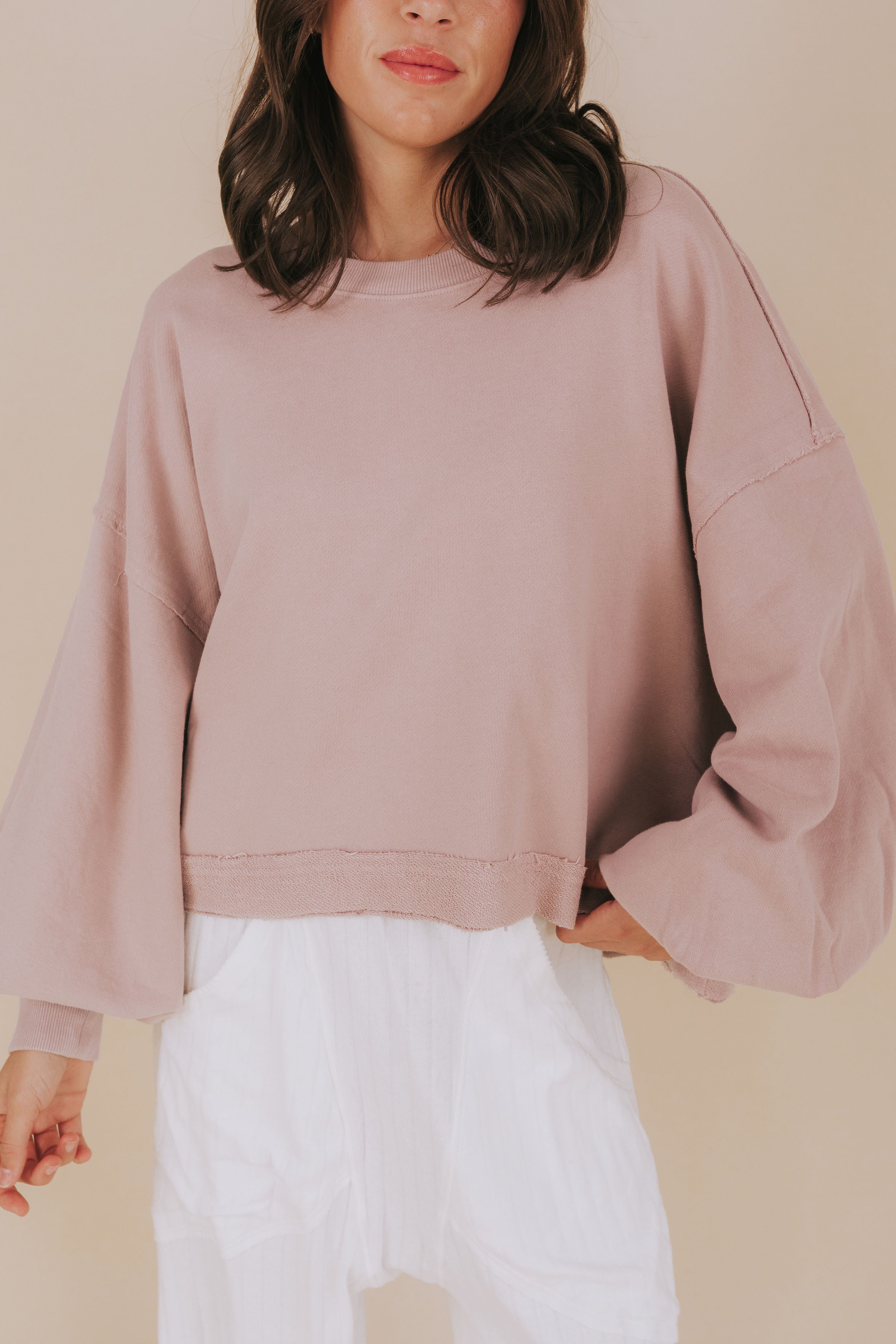 FREE PEOPLE - Trish Sweatshirt by Free People in FP Cashmere