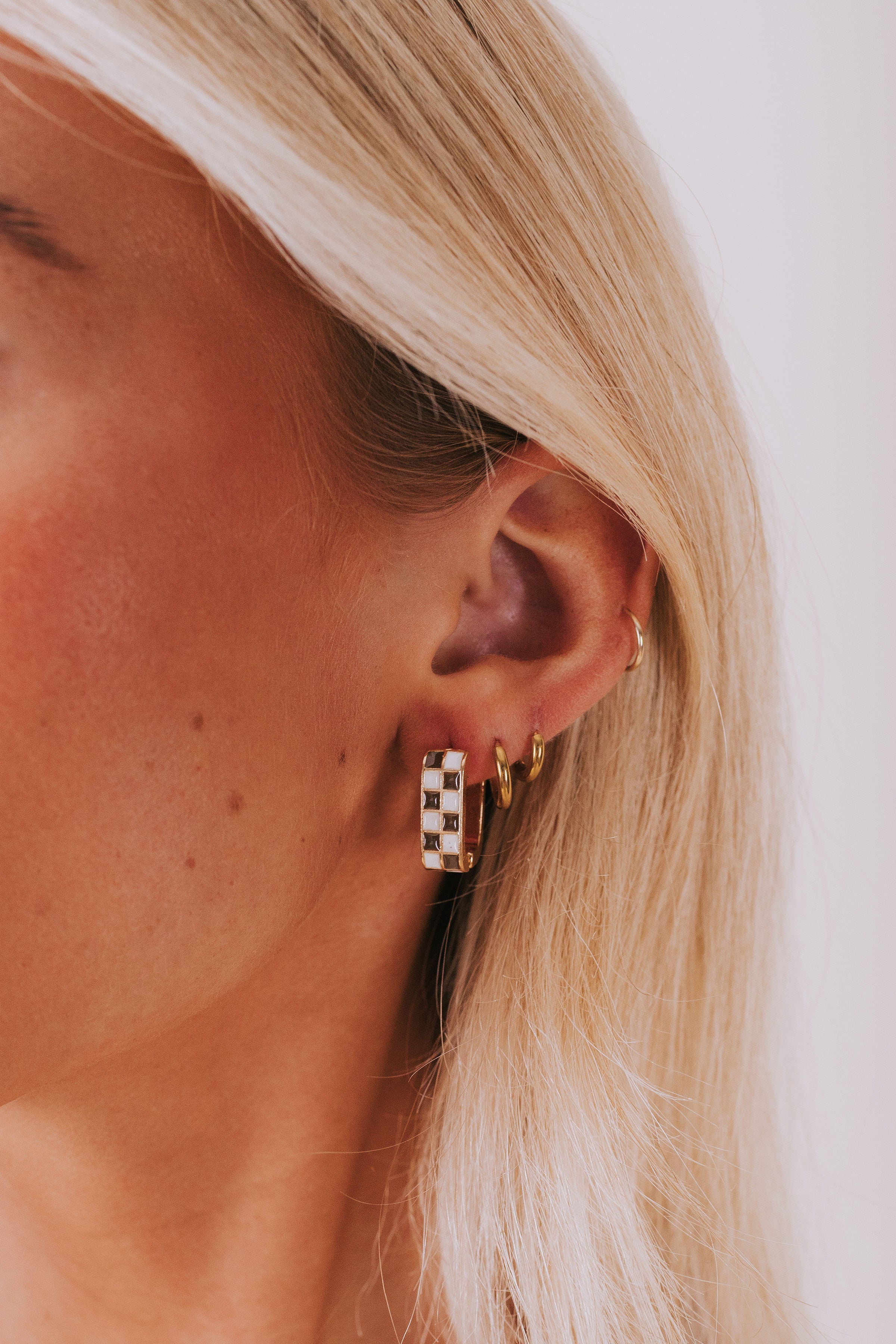 Check Please Earrings - 14K Gold Plated