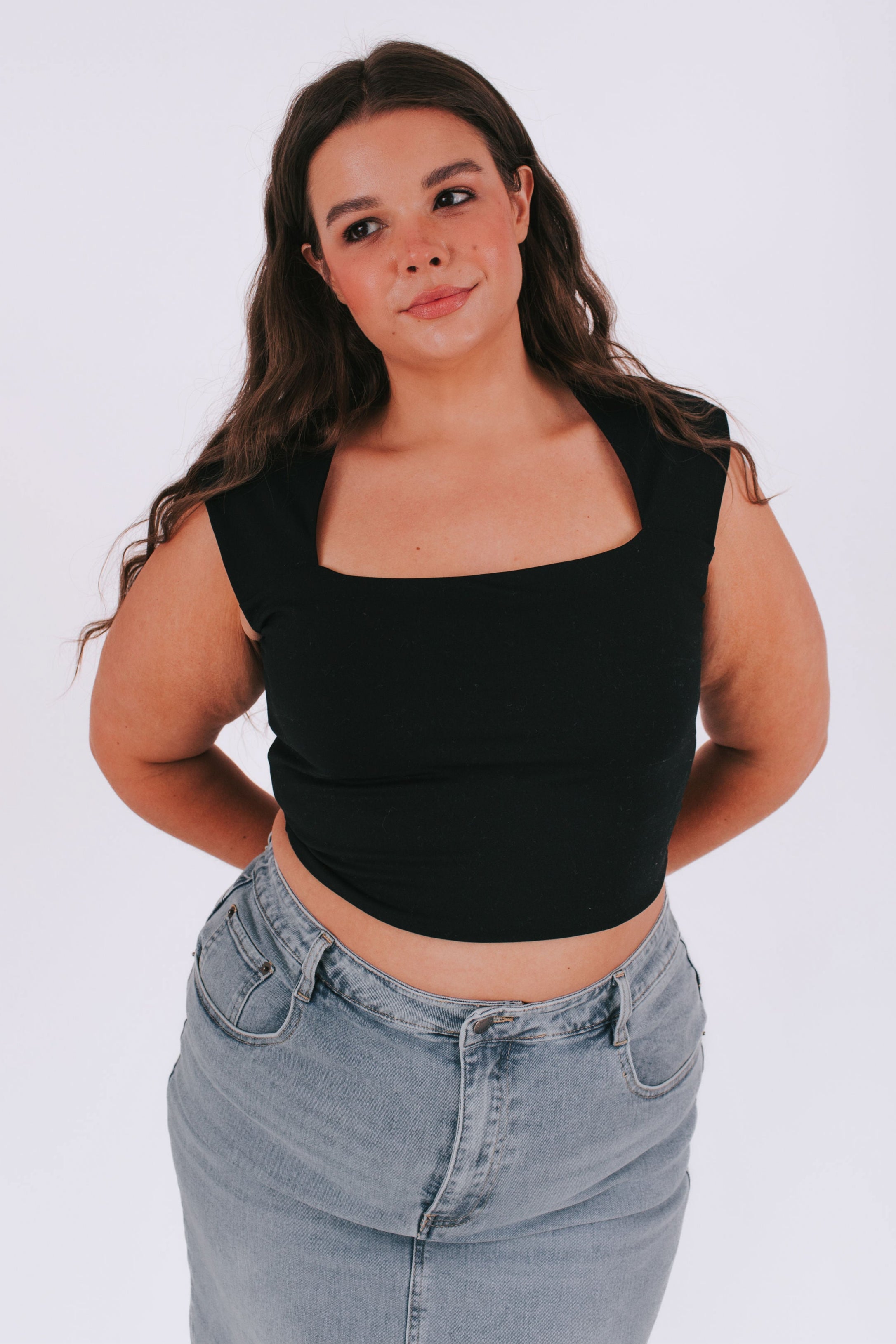 PLUS SIZE - Black Out Top