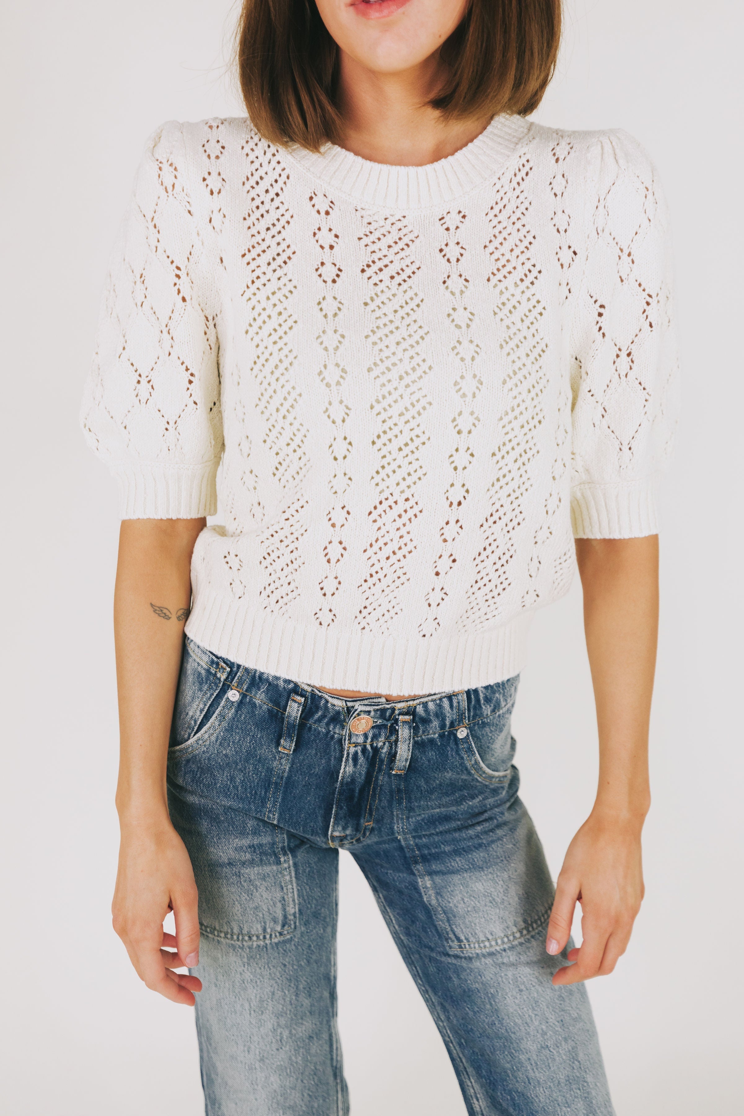 FREE PEOPLE - Eloise Pullover by Free People in Tofu Combo
