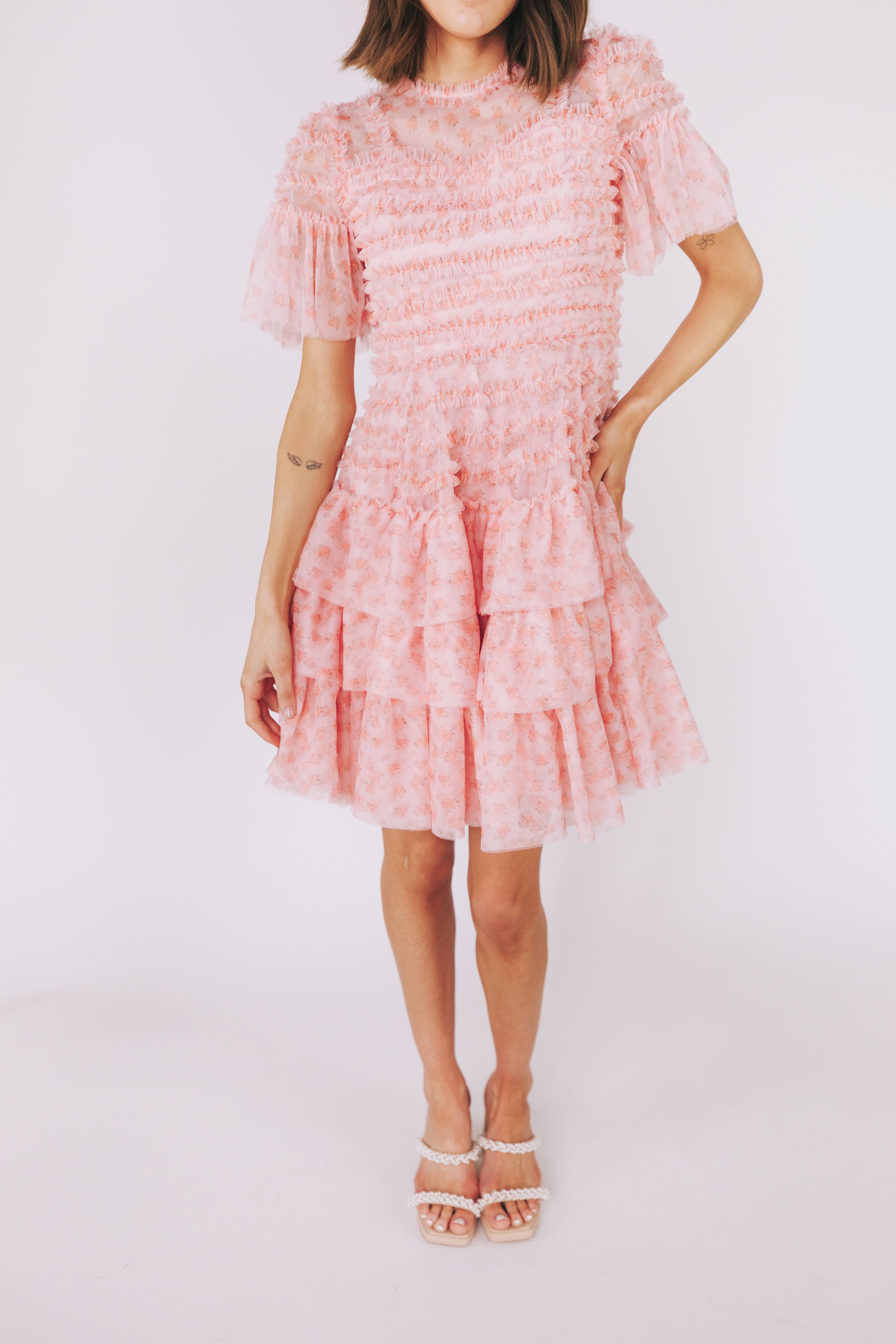 EXCLUSIVE - Cherry Blossom Ripple Dress