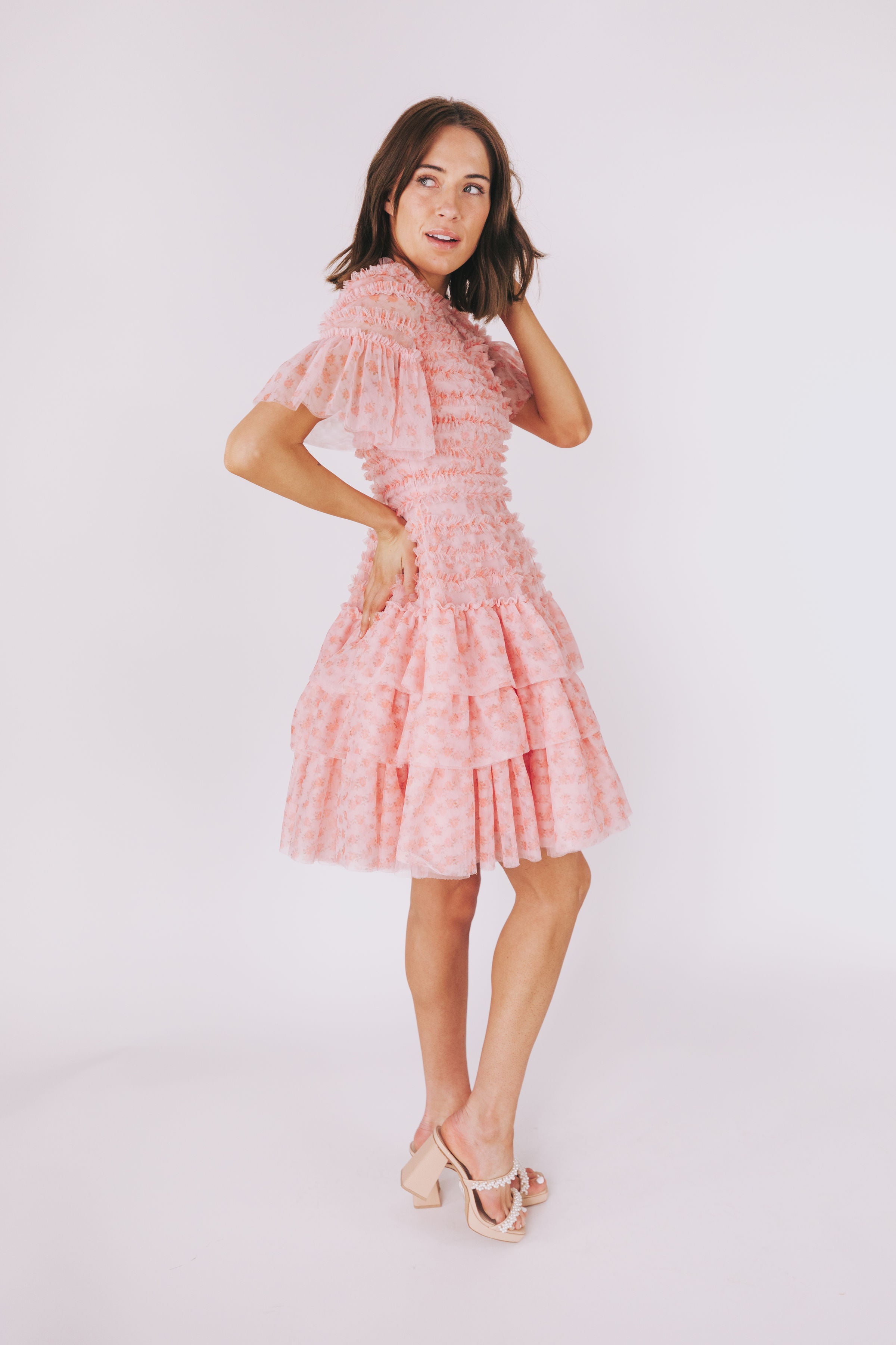 EXCLUSIVE - Cherry Blossom Ripple Dress