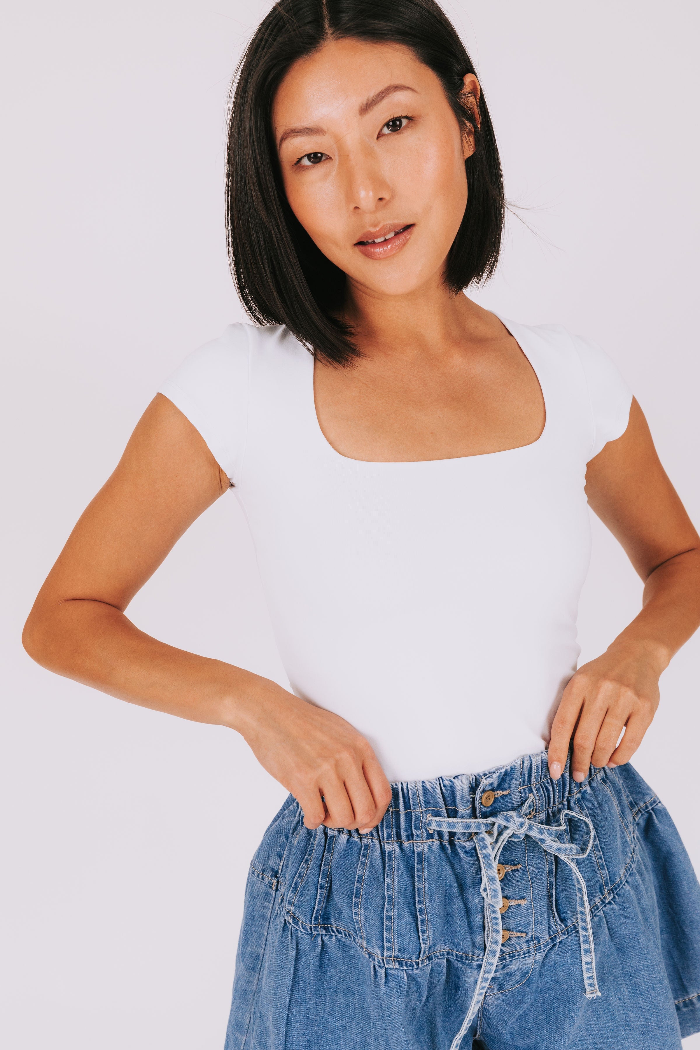 FREE PEOPLE - Square Eyes Bodysuit - 2 Colors! by Free People in White