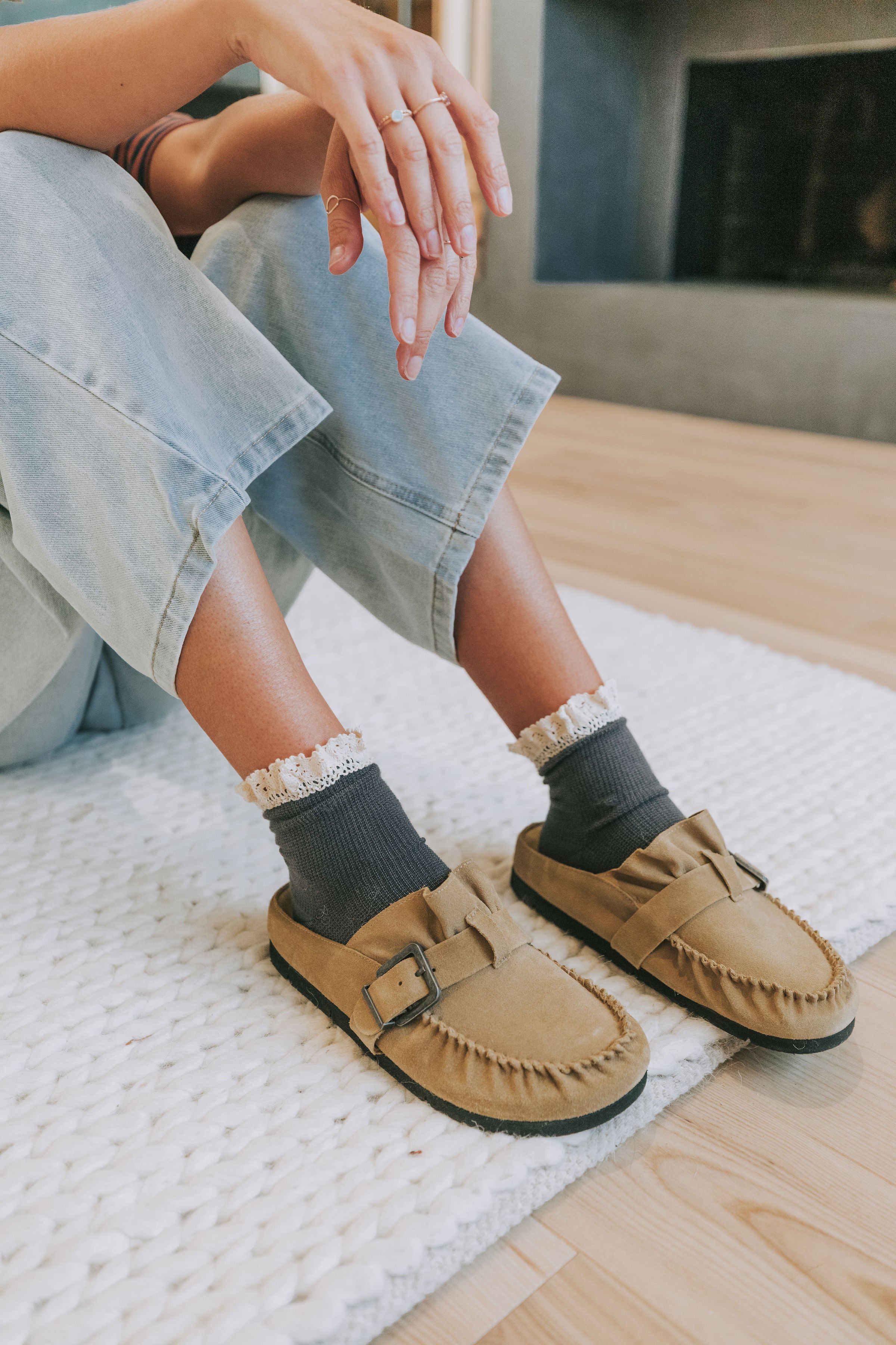 FREE PEOPLE - Beloved Waffle Knit Ankle Socks - 3 Colors
