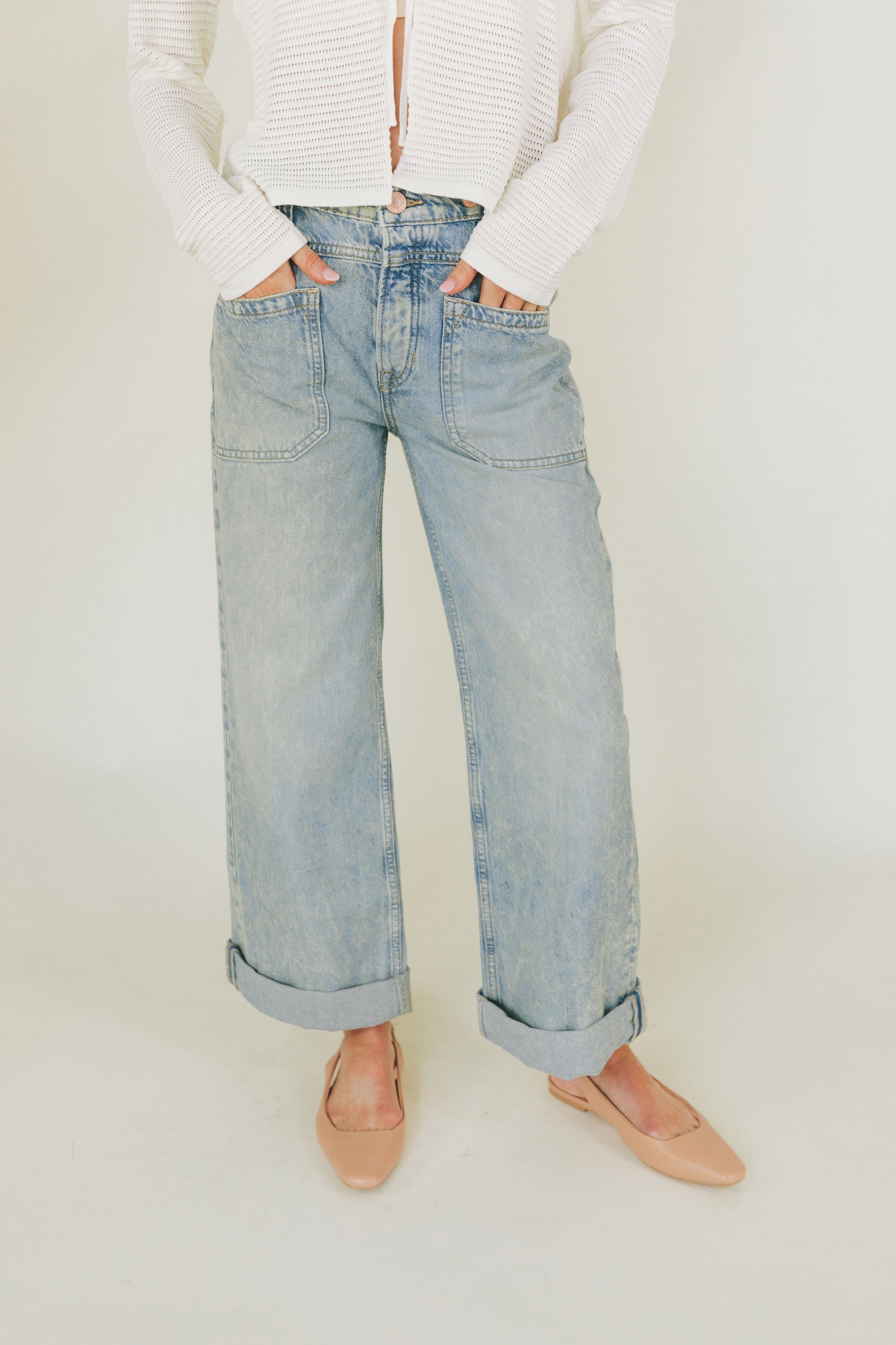 FREE PEOPLE - Palmer Cuffed Jeans - 2 Colors by Free People