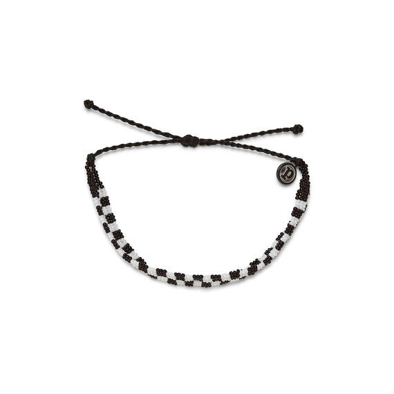 PURA VIDA - Woven Seed Bead Checkerboard Bracelet Black