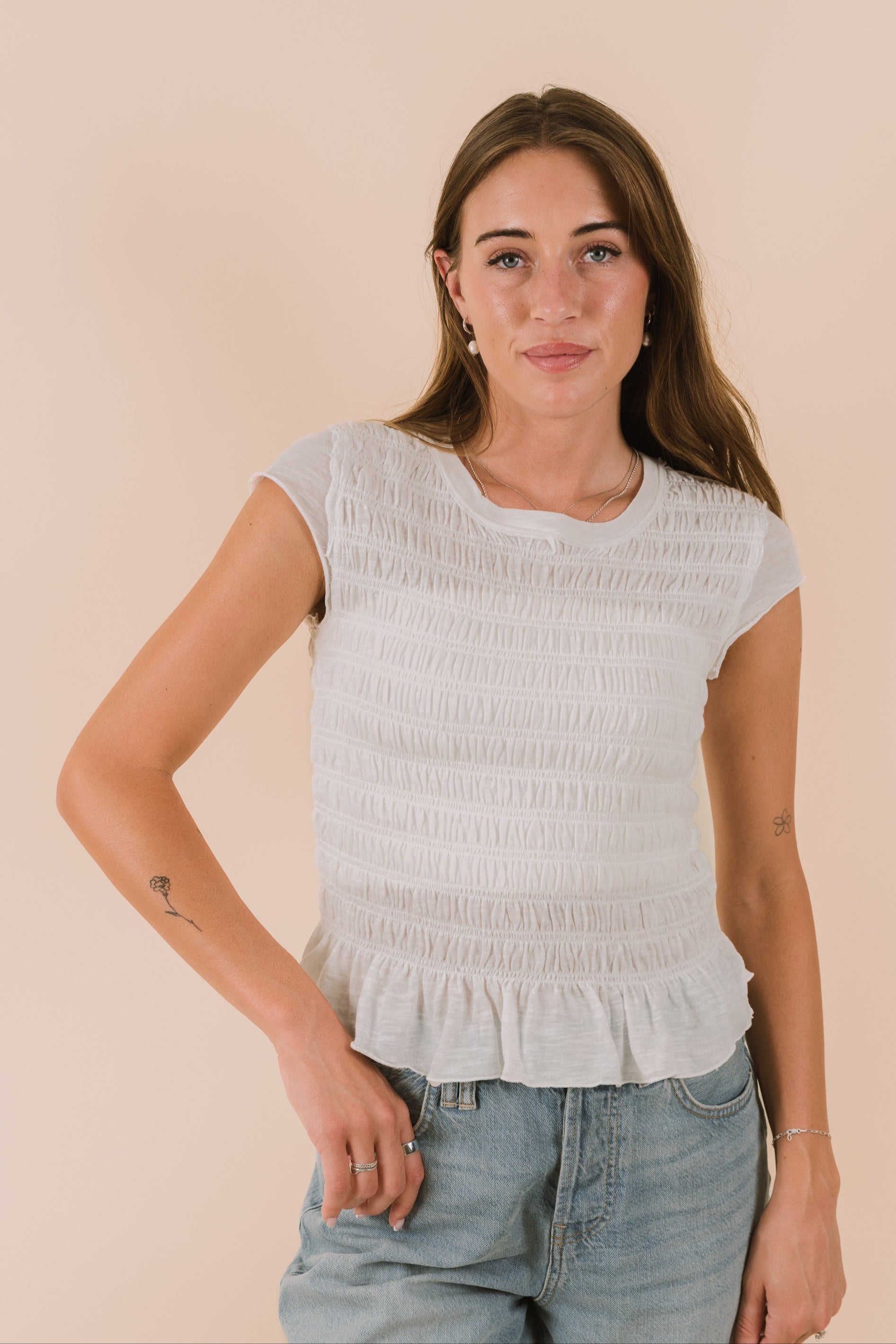 FREE PEOPLE - Sylivie Tee by Free People in FP Ivory