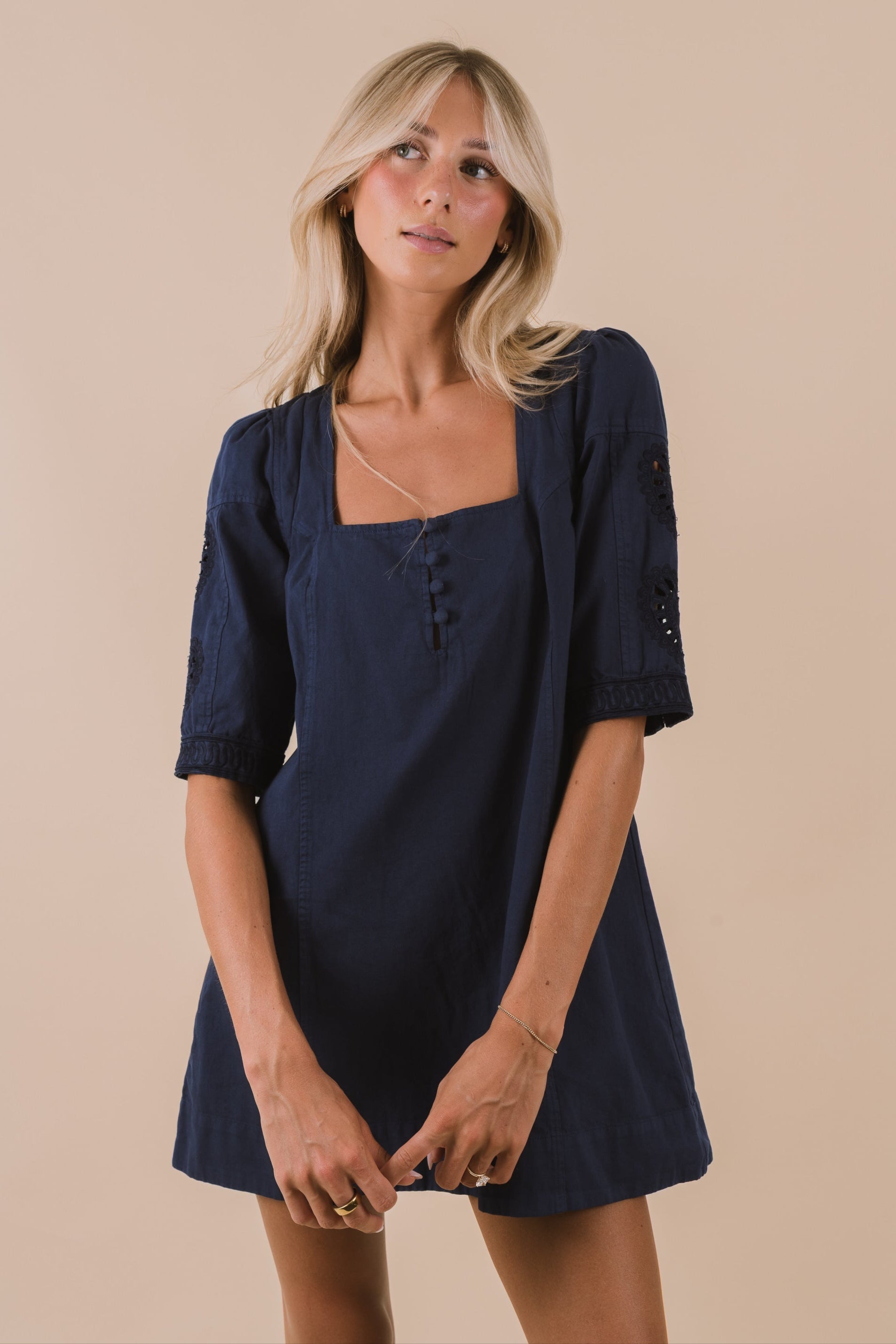 Free People Women's Bali Hazel Hearts Minidress - Blue - Mini Dresses Free People Women's Bali Hazel Hearts Minidress - Blue - Mini Dresses