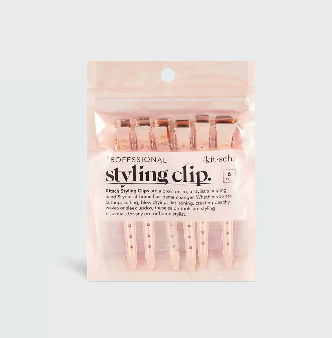 KITSCH - Styling Hair Clips 6pc - Rose Gold