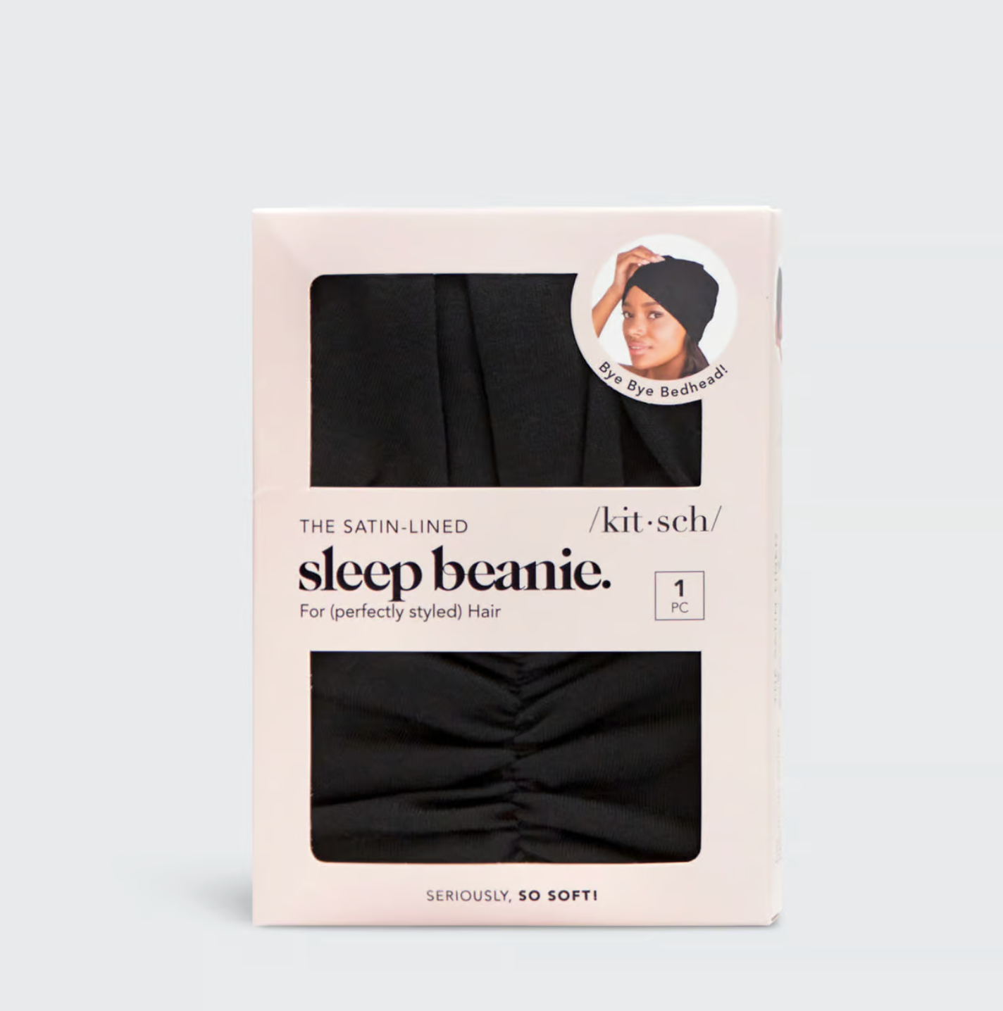 KITSCH - Sleep Beanie with Satin Lining - Black