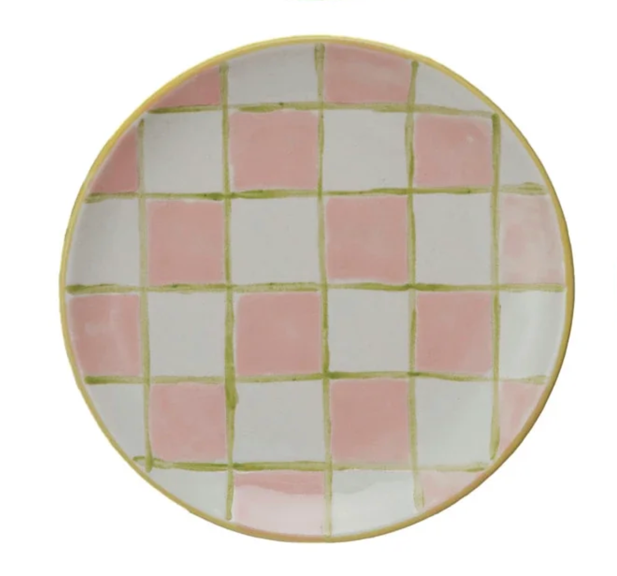 Hand-Painted Stoneware Plate w/ Pattern, 4 Styles