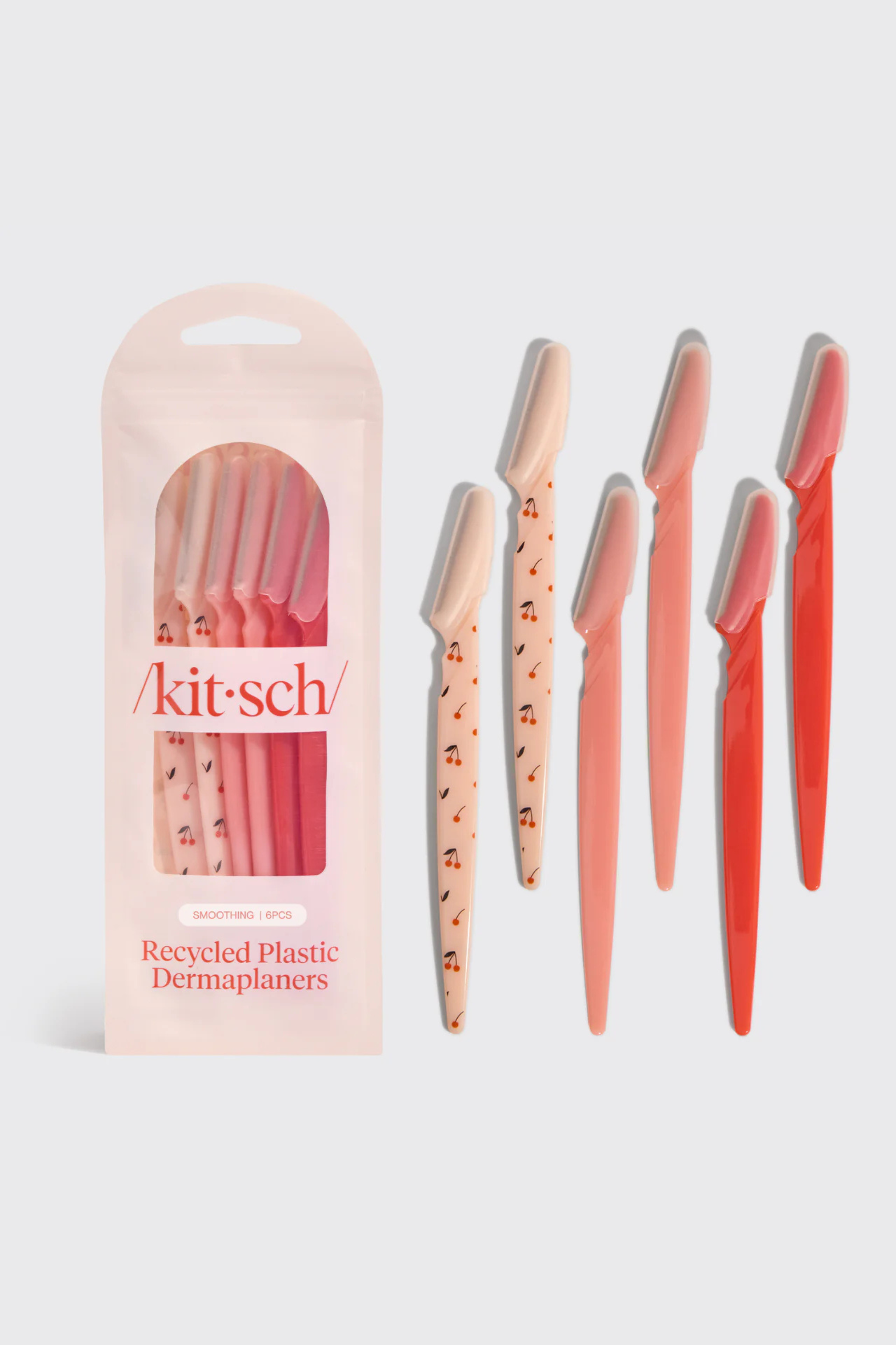 KITSCH - Recycled Plastic Dermaplaners 6pc Set - Asstd Cherry Blossom