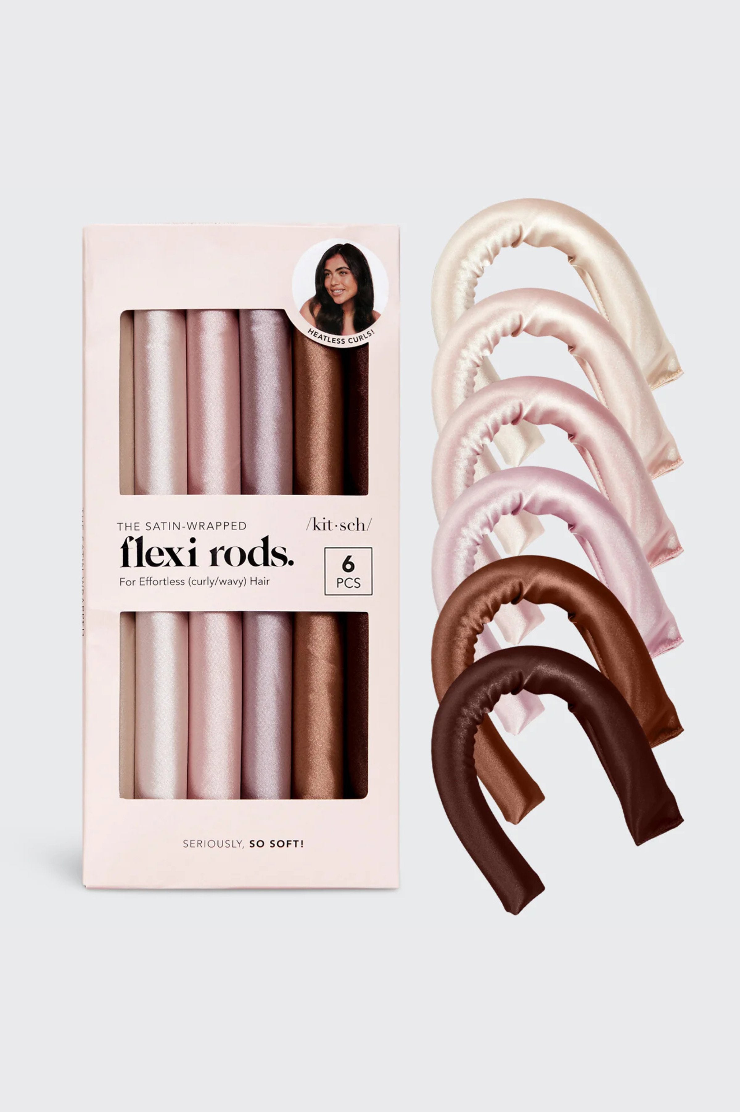 KITSCH - Satin Wrapped Flexi Rods - 6pc Set