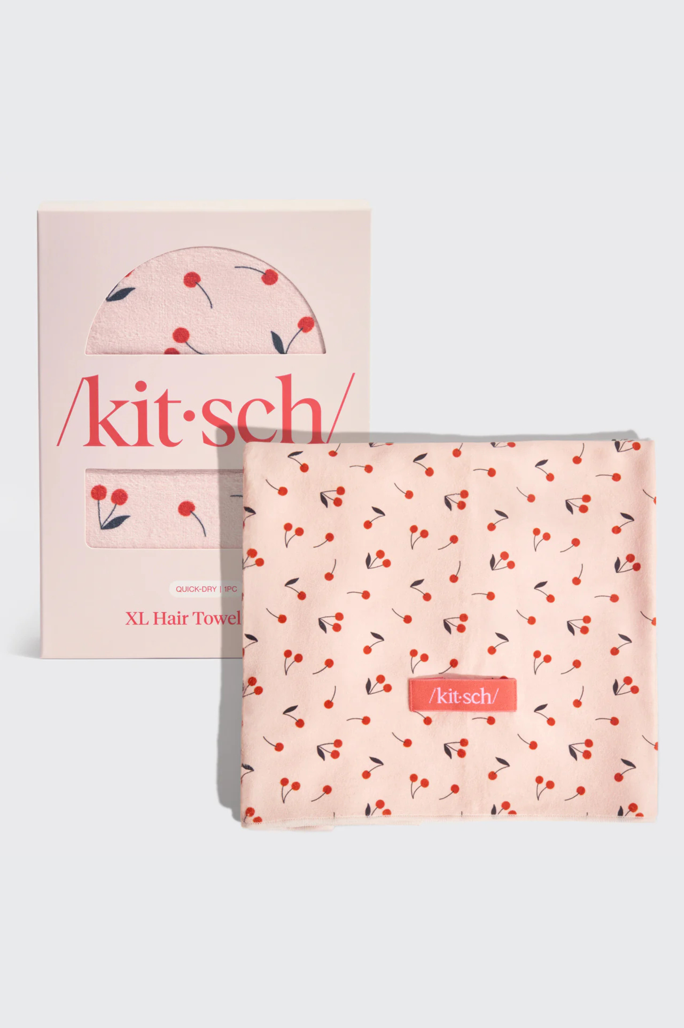 KITSCH - XL Hair Towel Wrap - Cherry Print