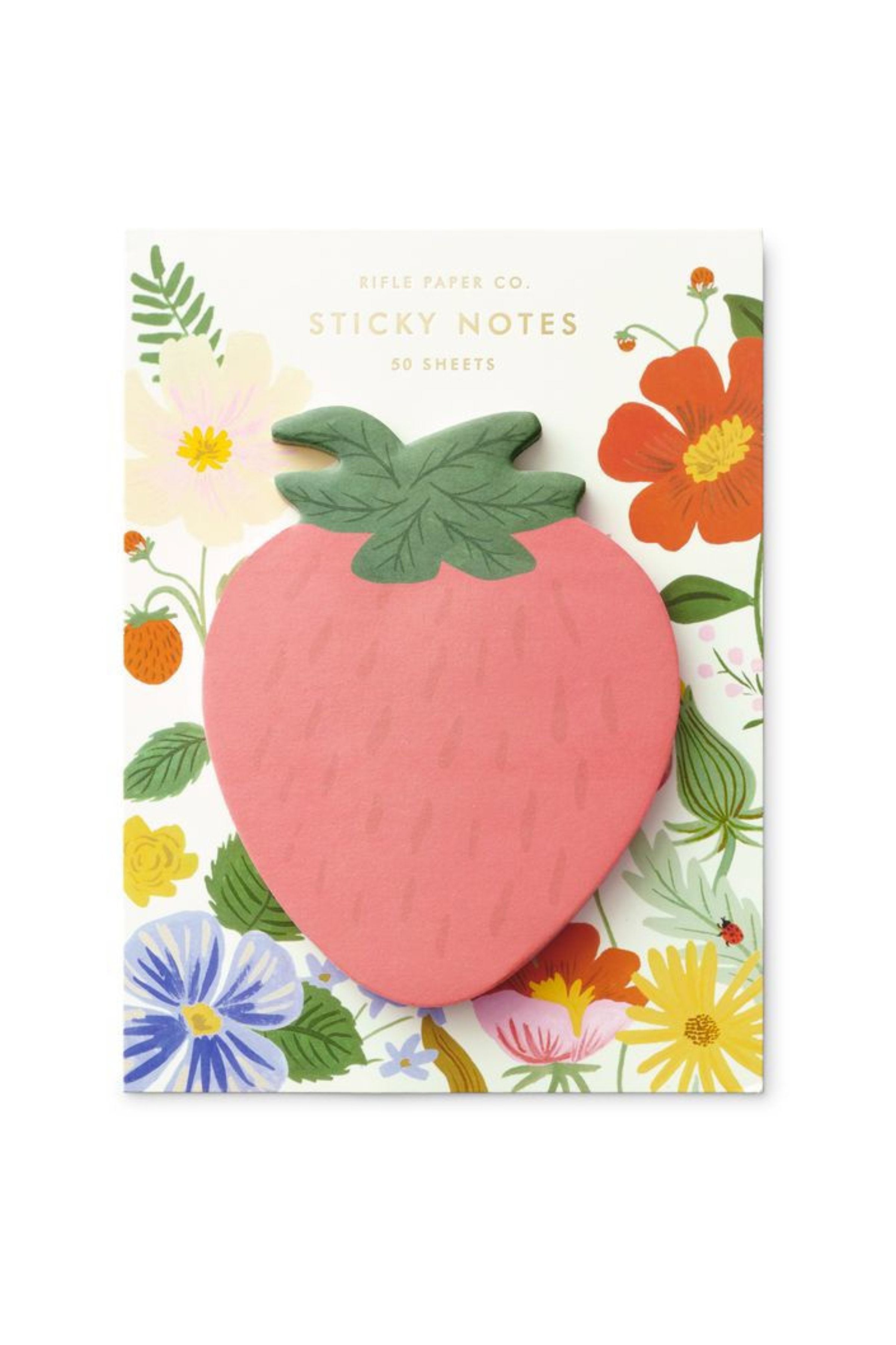 RIFLE PAPER CO - Strawberry Sticky Notes