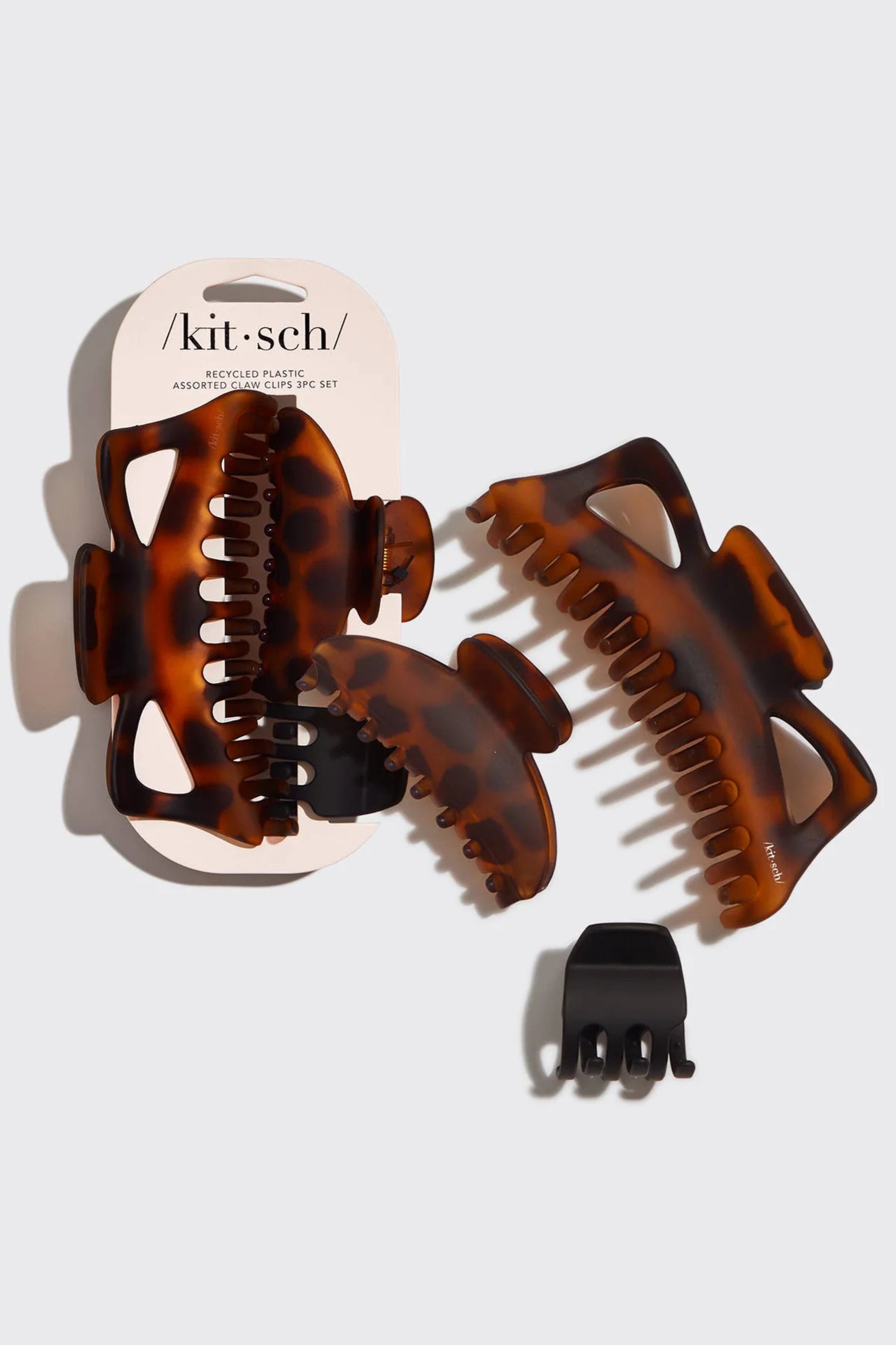 KITSCH - Recycled Plastic Assorted Claw Clips 3pc - Jumbo
