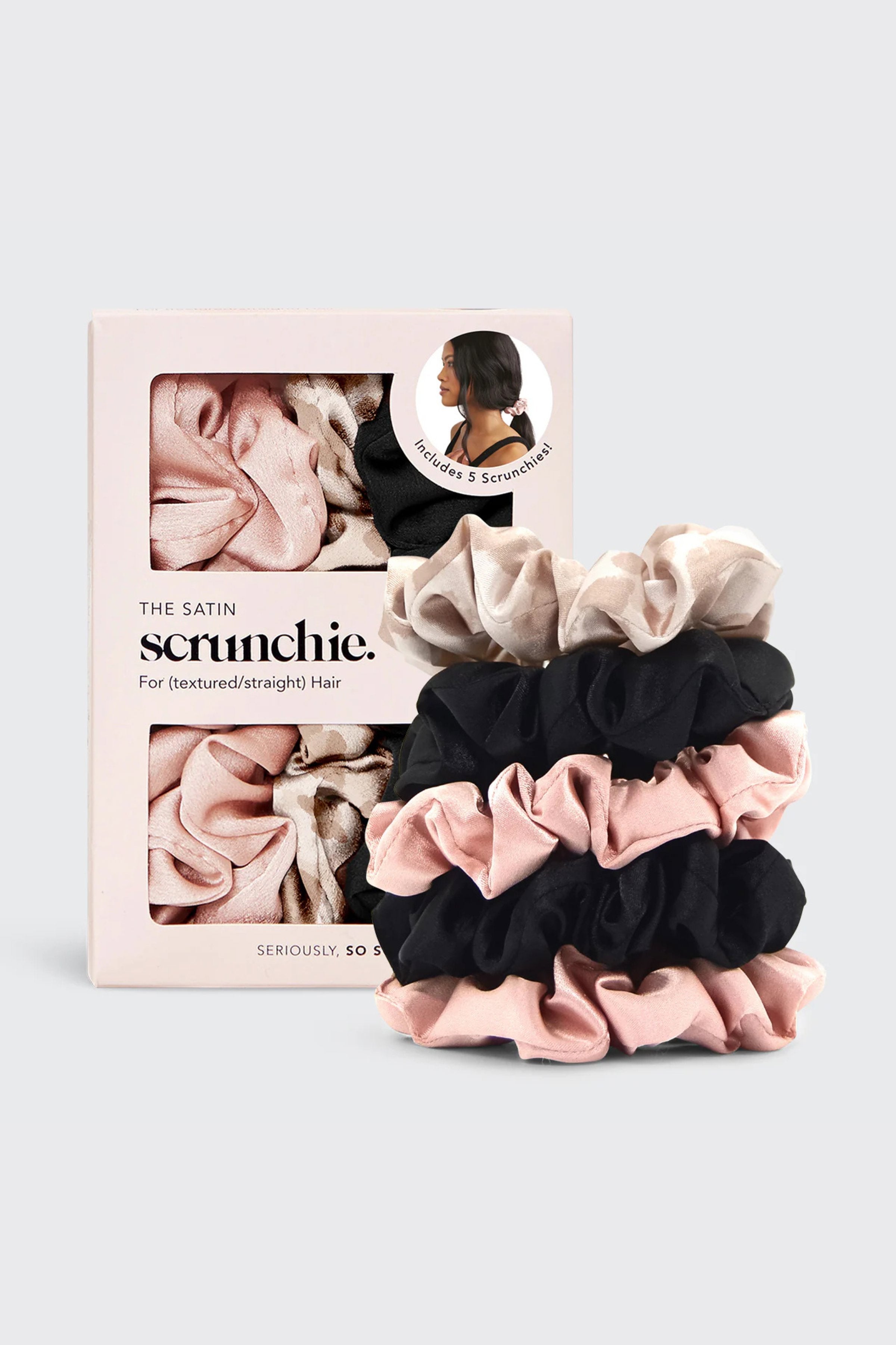 KITSCH - Satin Sleep Scrunchies 5pc - Assorted
