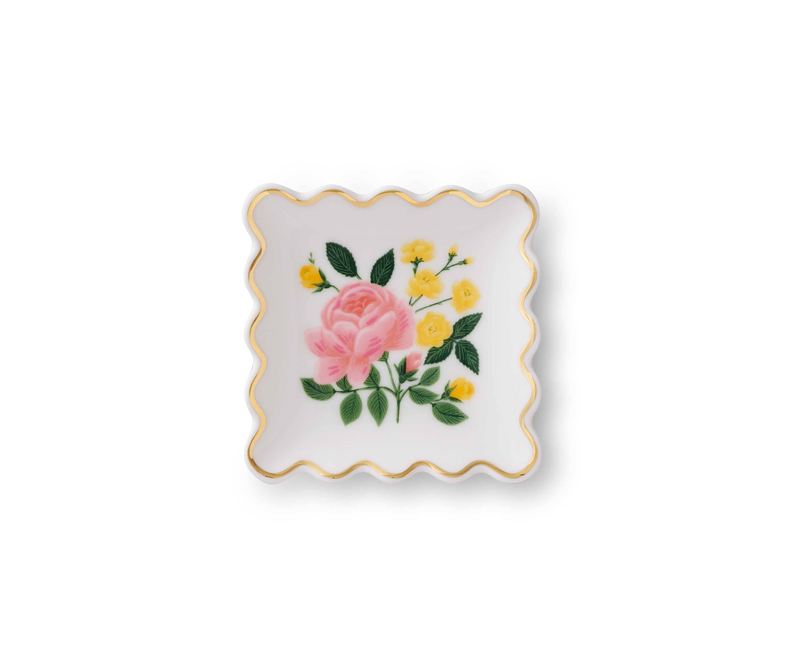 RIFLE PAPER CO - Roses Scalloped Ring Dish