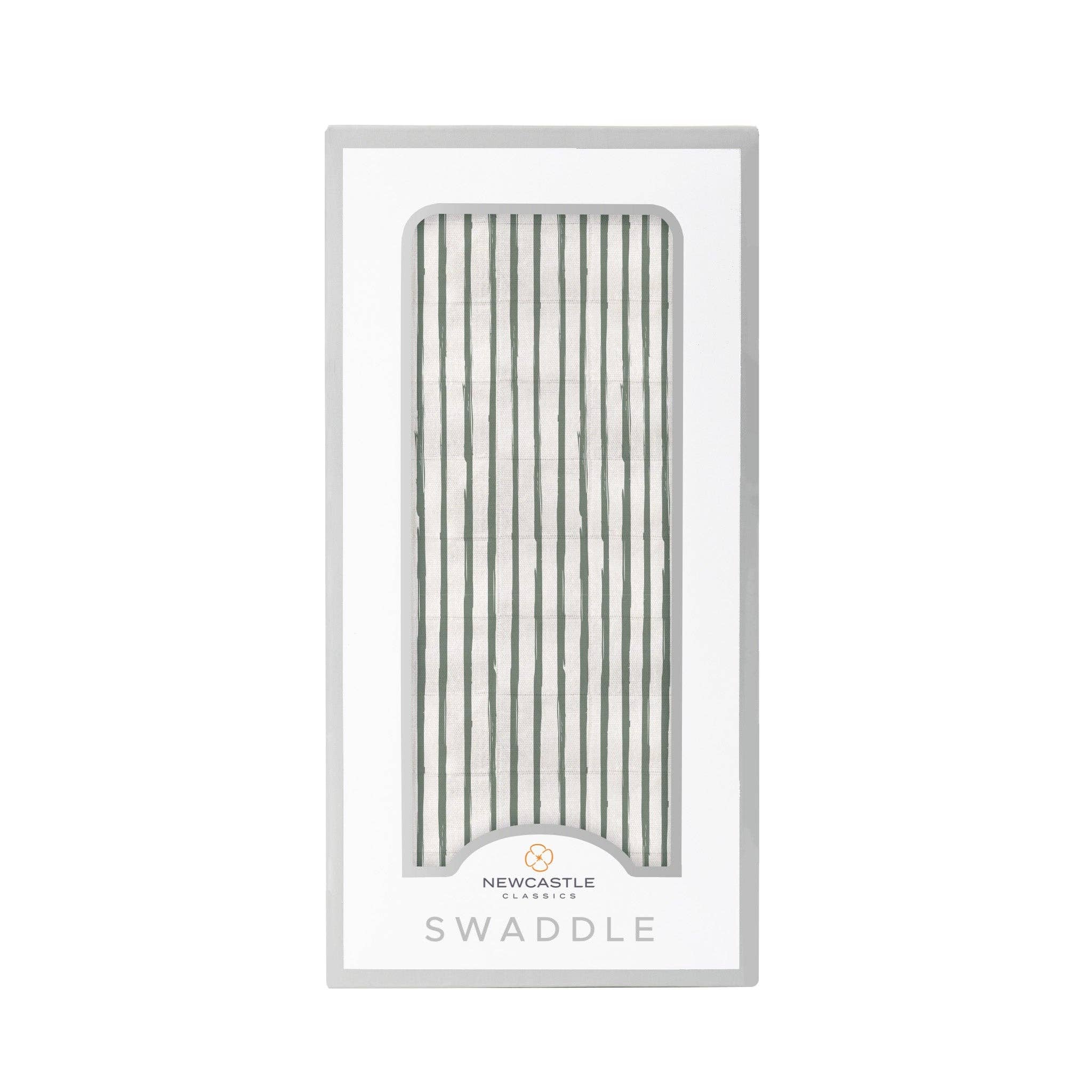 Sage Green Stripe Bamboo Swaddle