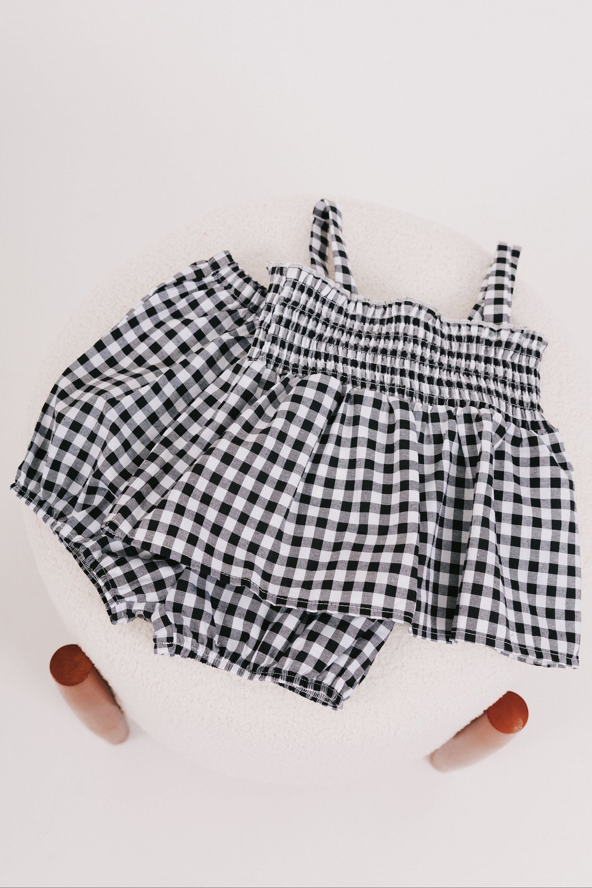 baby black and white gingham set