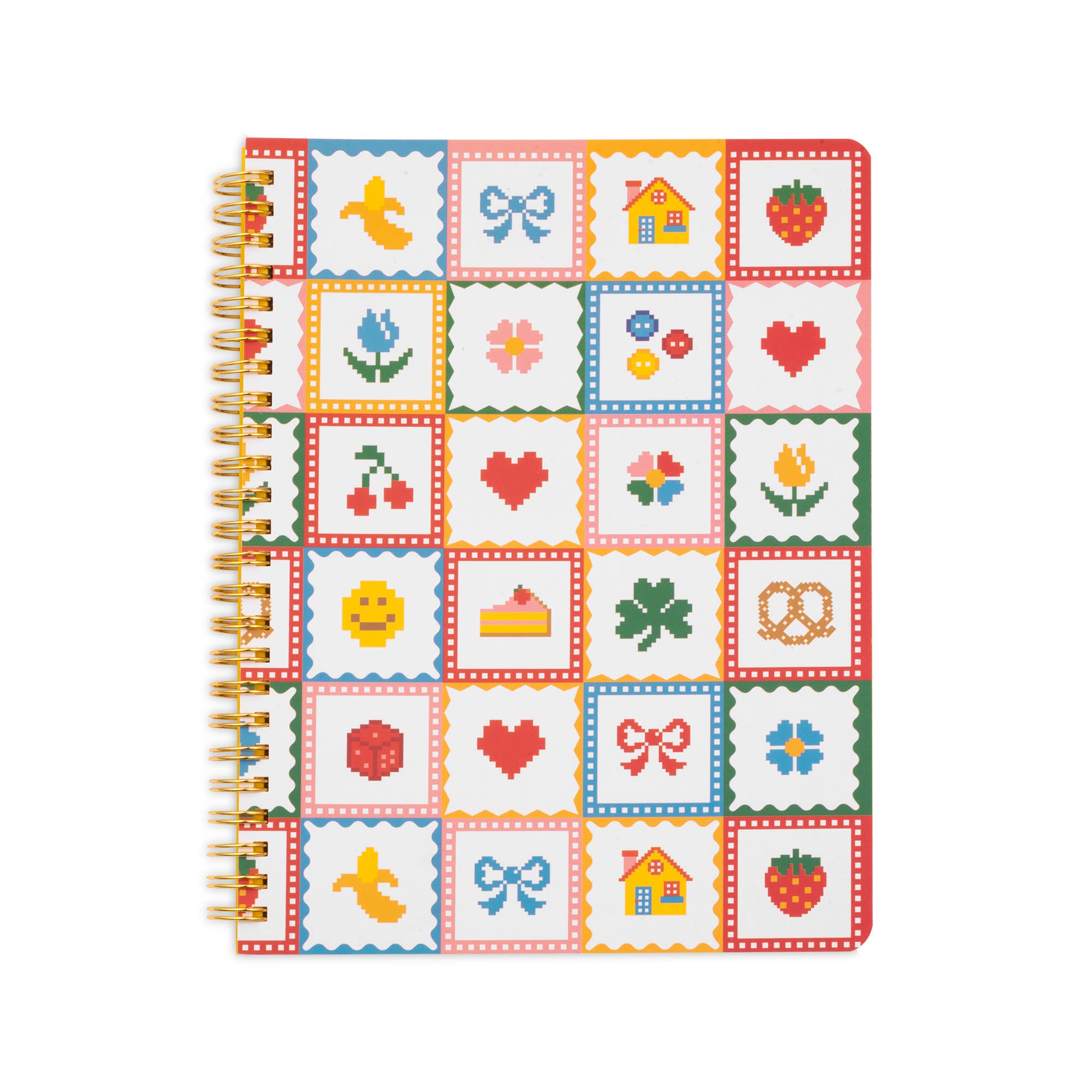 colorful mini notebook color quilted pattern small graphic pictures heart bow clover flower