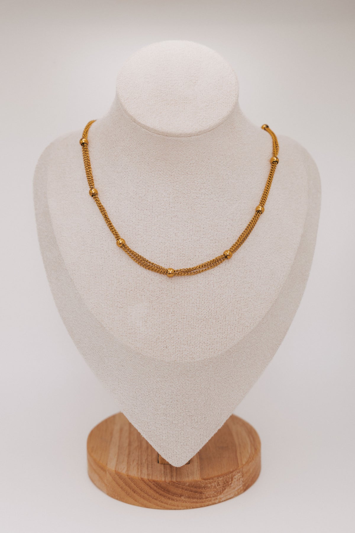 beaded gold multi layered chain